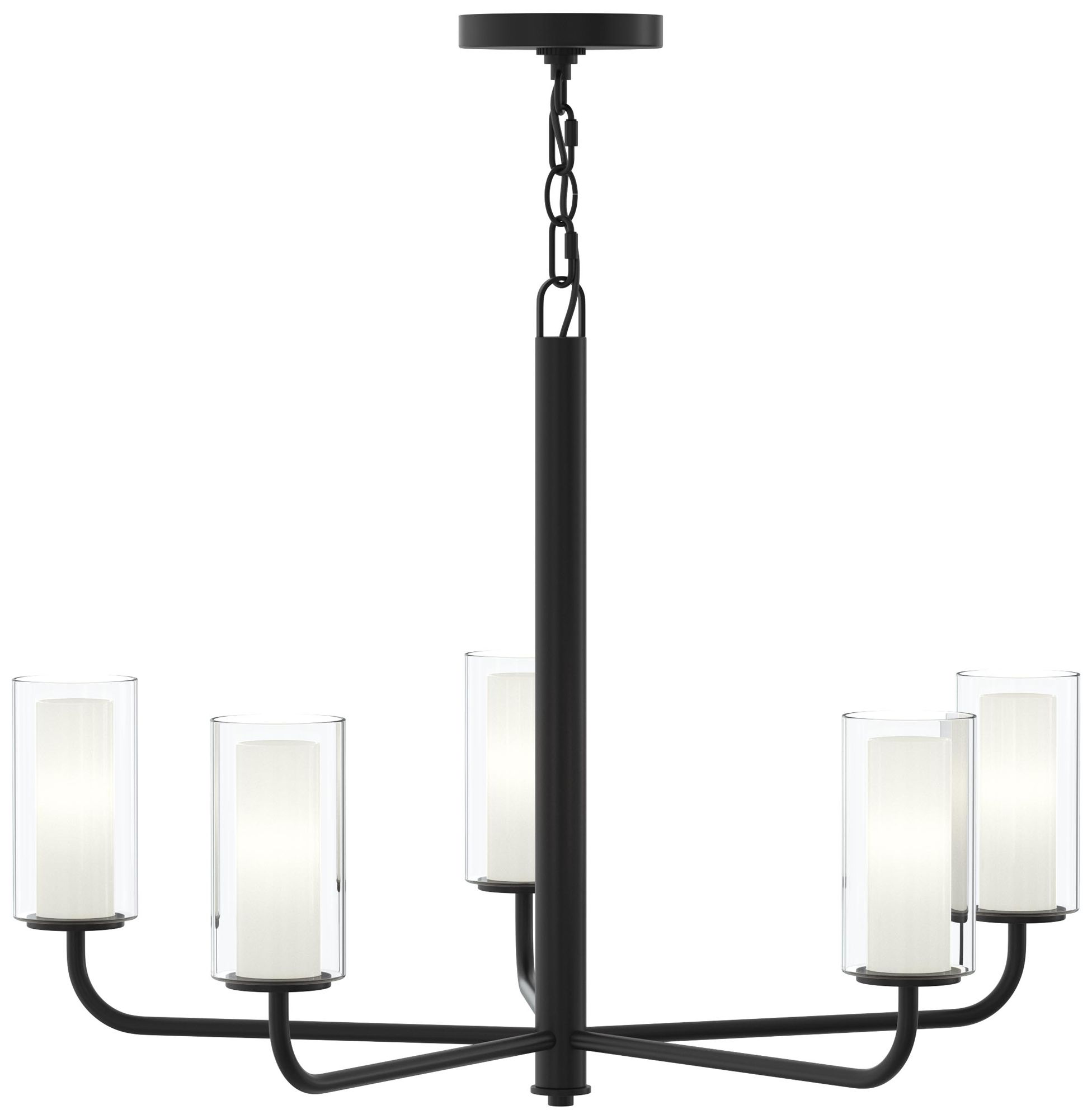 Mack Five-Light Chandelier with Layered Glass Shades