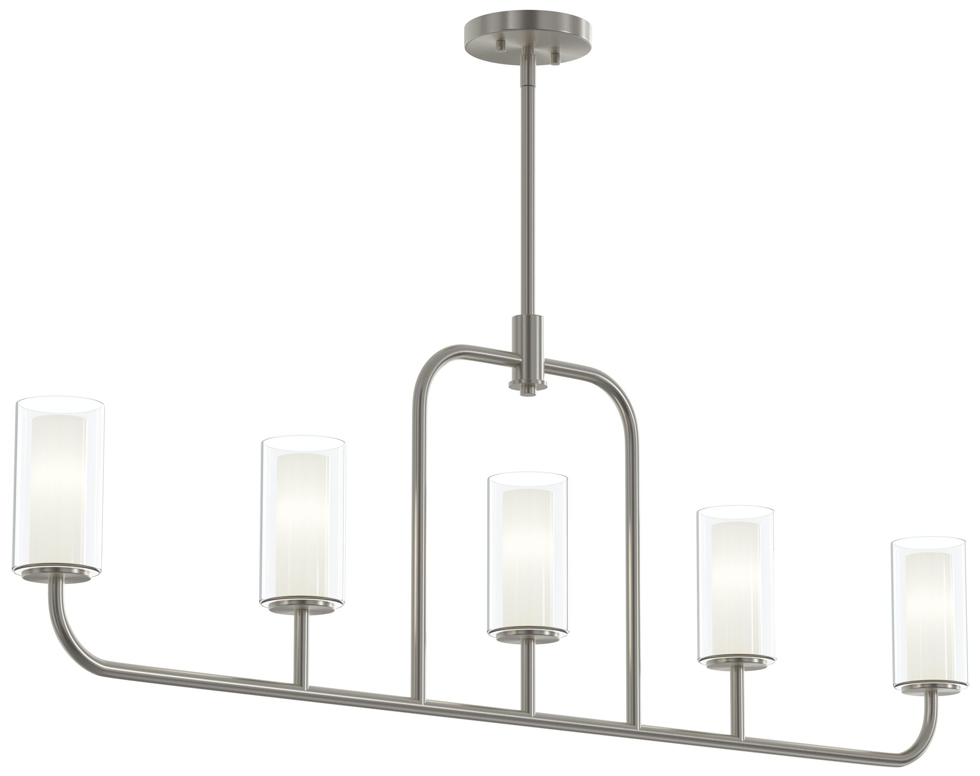 Mack Five-Light Linear Chandelier with Layered Glass Shades