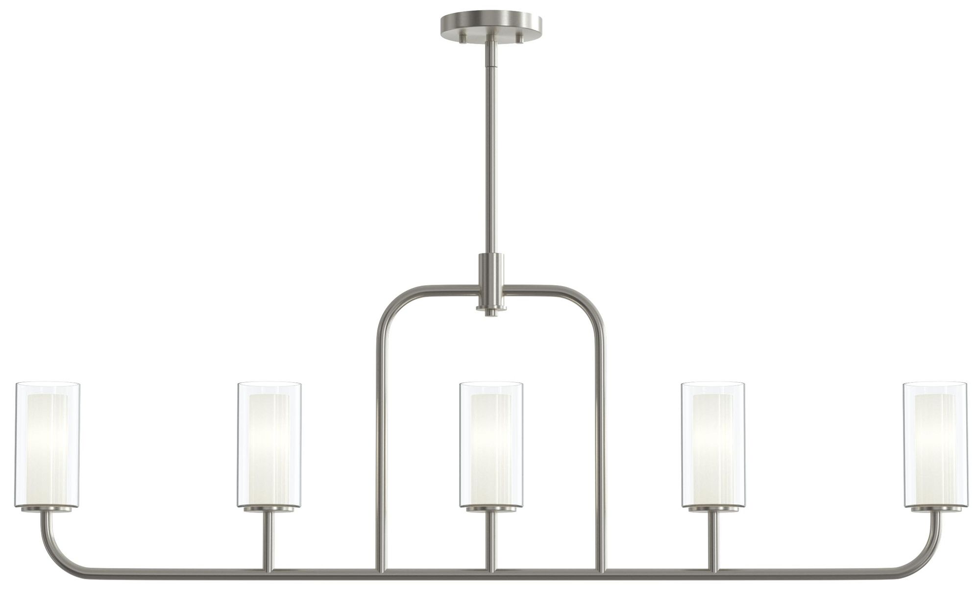 Mack Five-Light Linear Chandelier with Layered Glass Shades