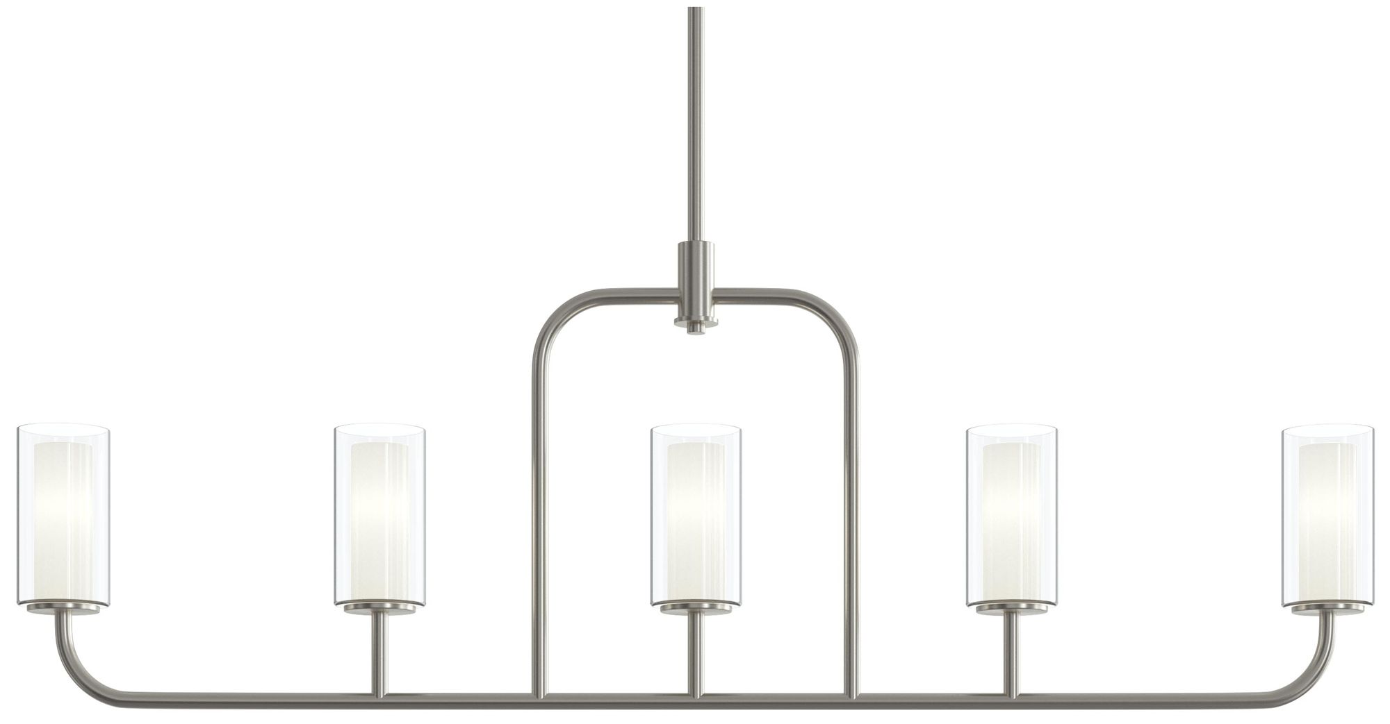 Mack Five-Light Linear Chandelier with Layered Glass Shades
