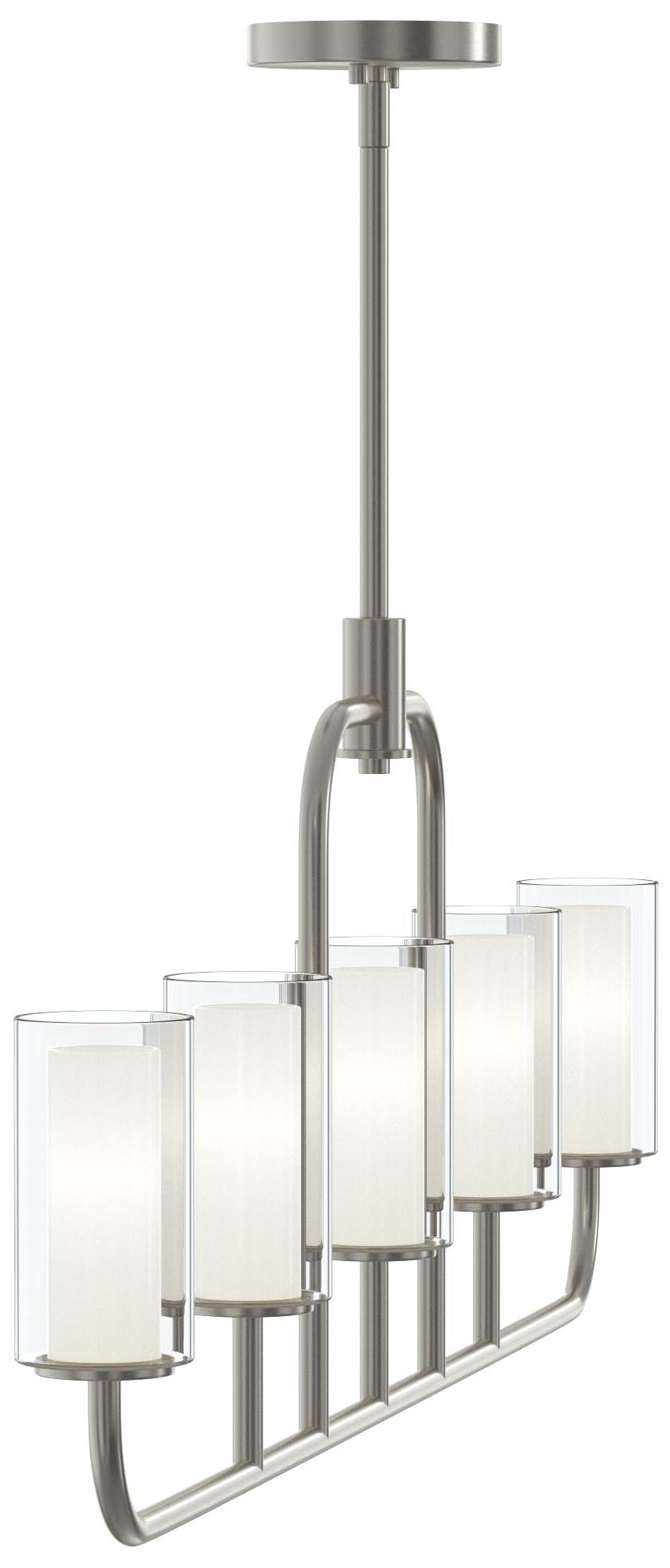 Mack Five-Light Linear Chandelier with Layered Glass Shades