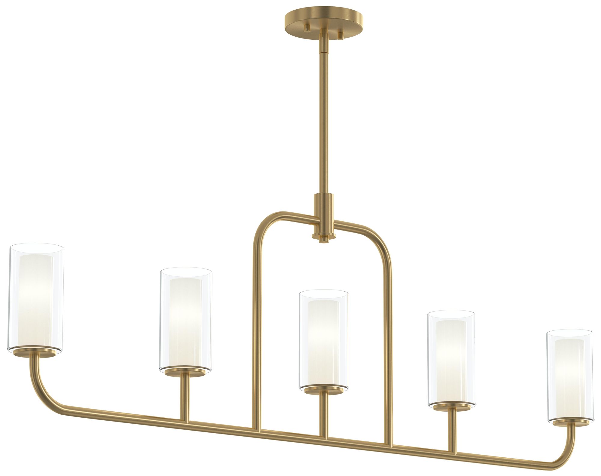 Mack Five-Light Linear Chandelier with Layered Glass Shades