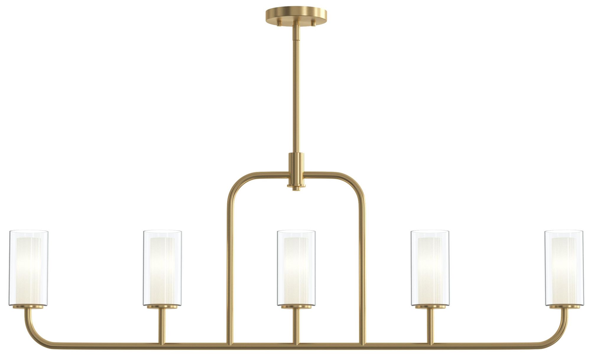 Mack Five-Light Linear Chandelier with Layered Glass Shades