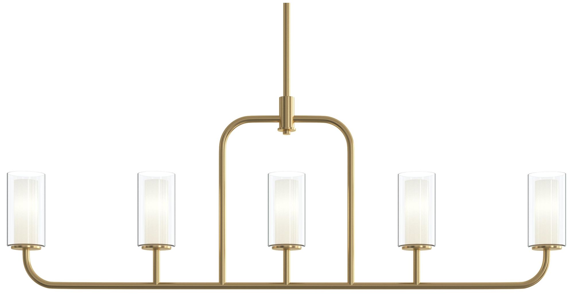Mack Five-Light Linear Chandelier with Layered Glass Shades