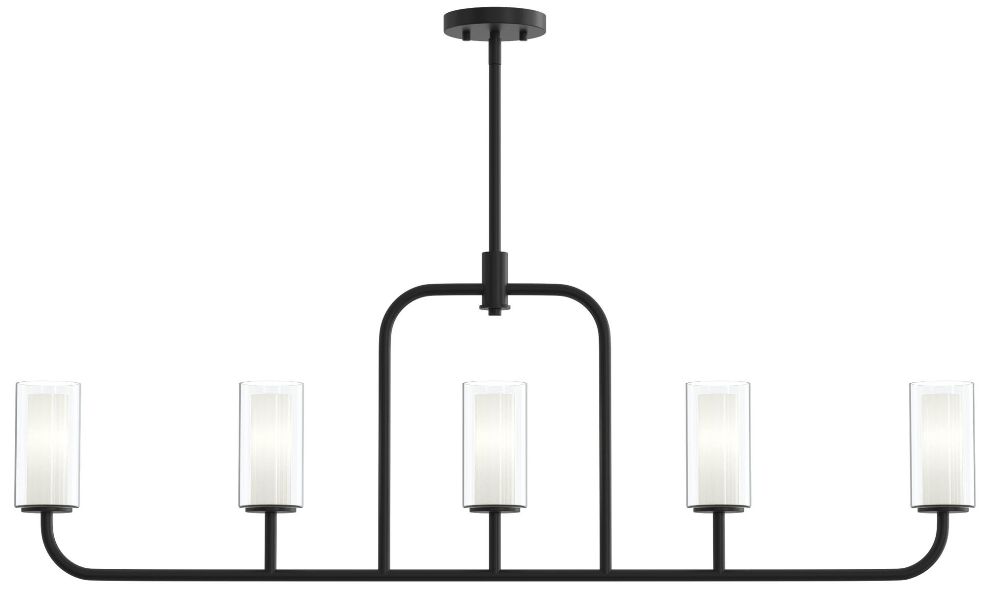 Mack Five-Light Linear Chandelier with Layered Glass Shades