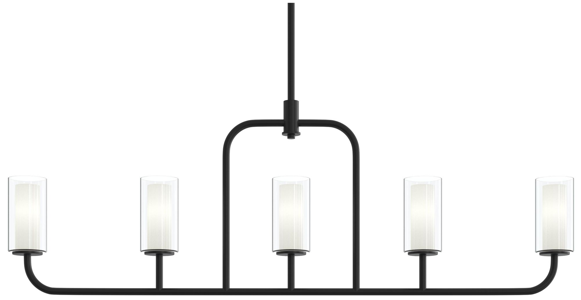 Mack Five-Light Linear Chandelier with Layered Glass Shades