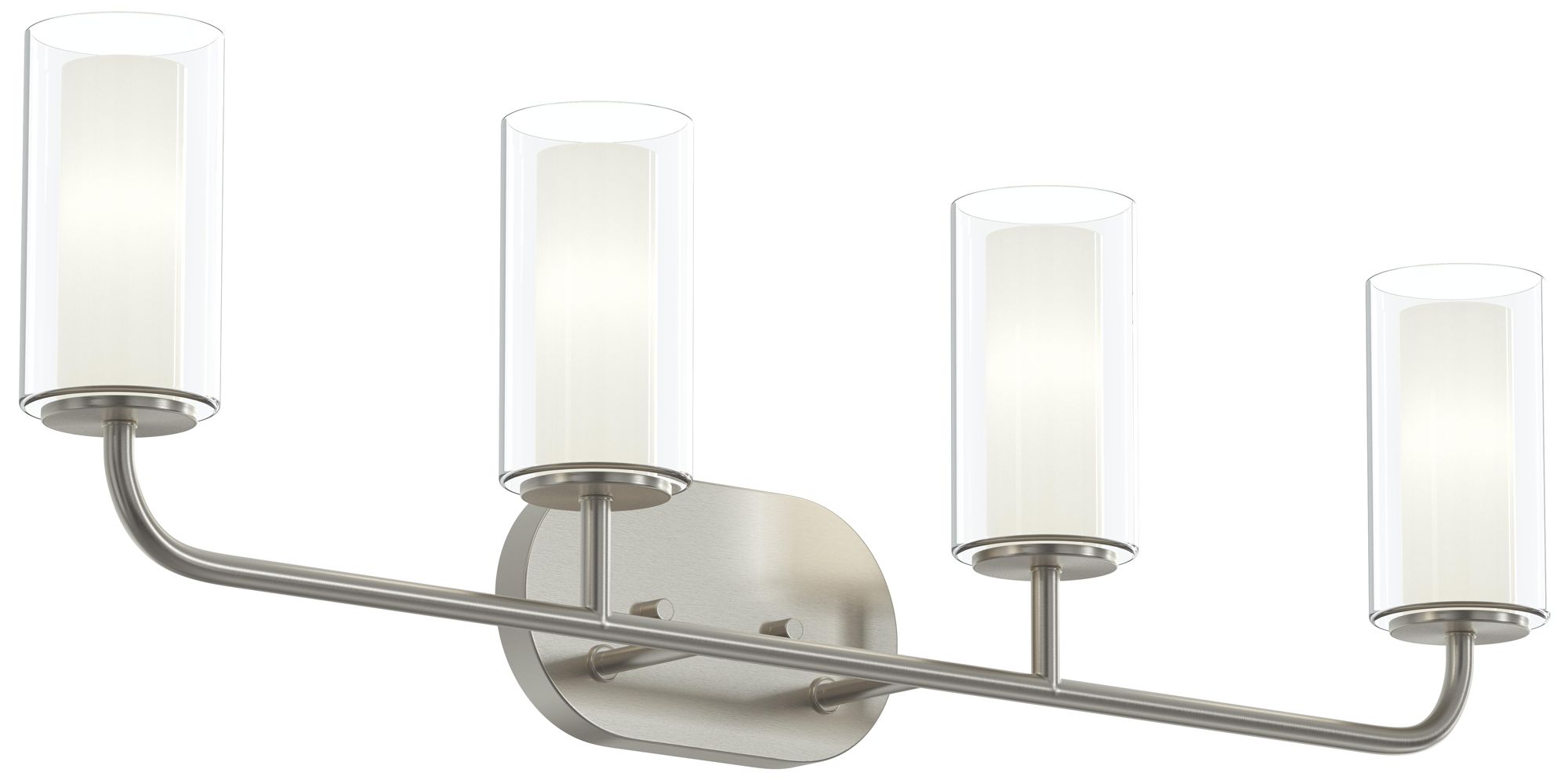 Mack Four-Light Vanity Light with Layered Glass Shades