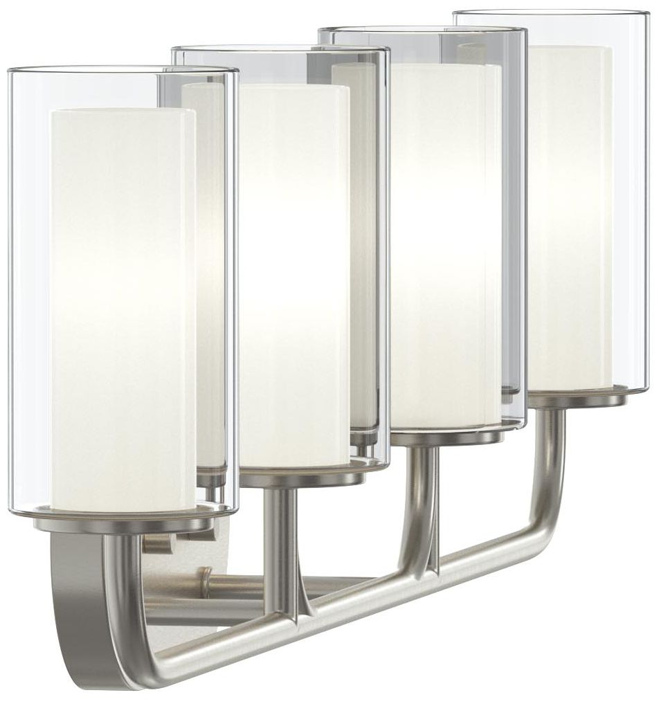 Mack Four-Light Vanity Light with Layered Glass Shades