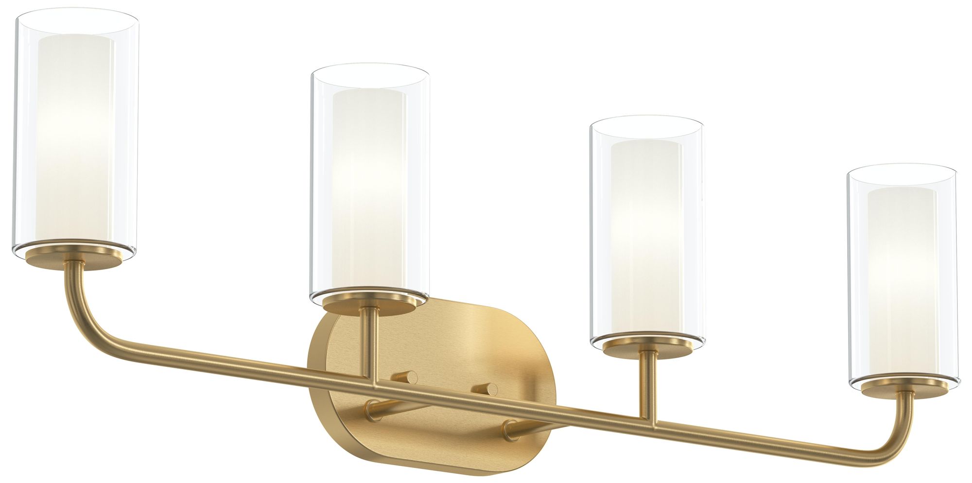 Mack Four-Light Vanity Light with Layered Glass Shades