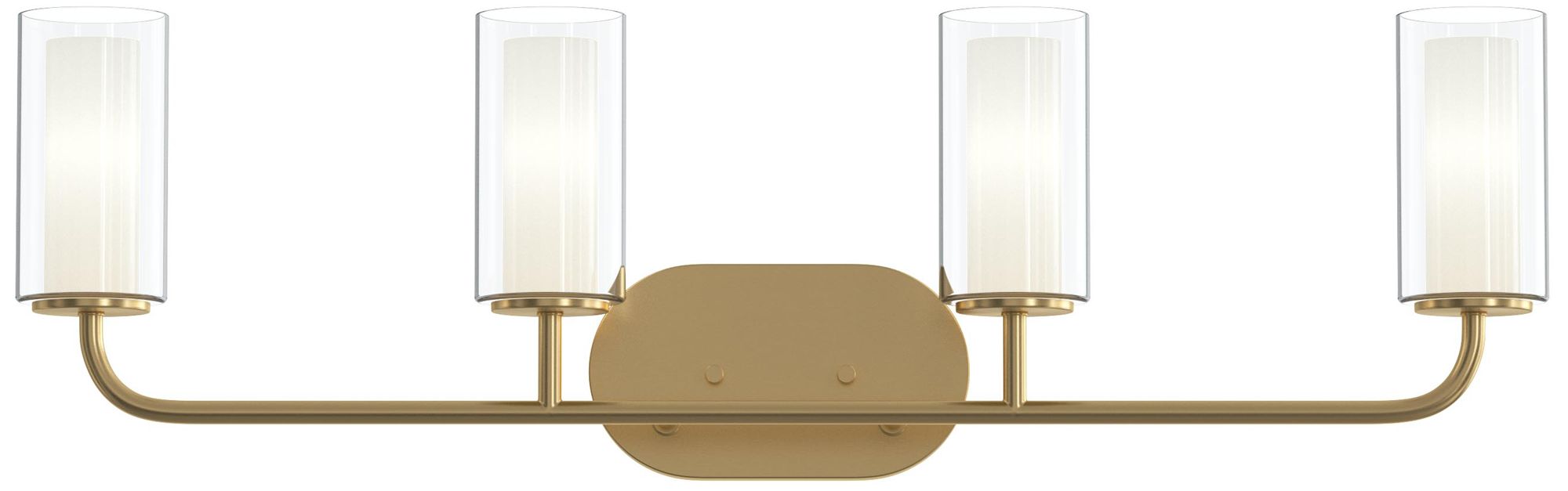 Image 7 Mack Four-Light Vanity Light with Layered Glass Shades more views
