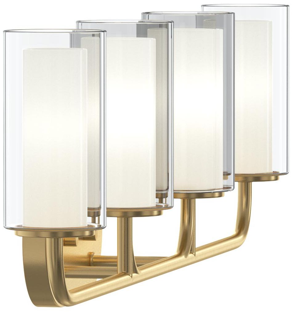 Mack Four-Light Vanity Light with Layered Glass Shades