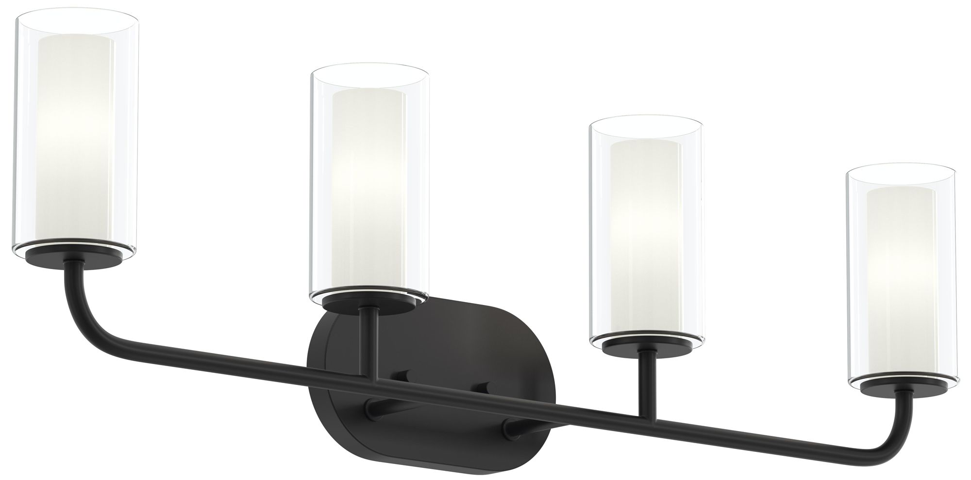 Mack Four-Light Vanity Light with Layered Glass Shades