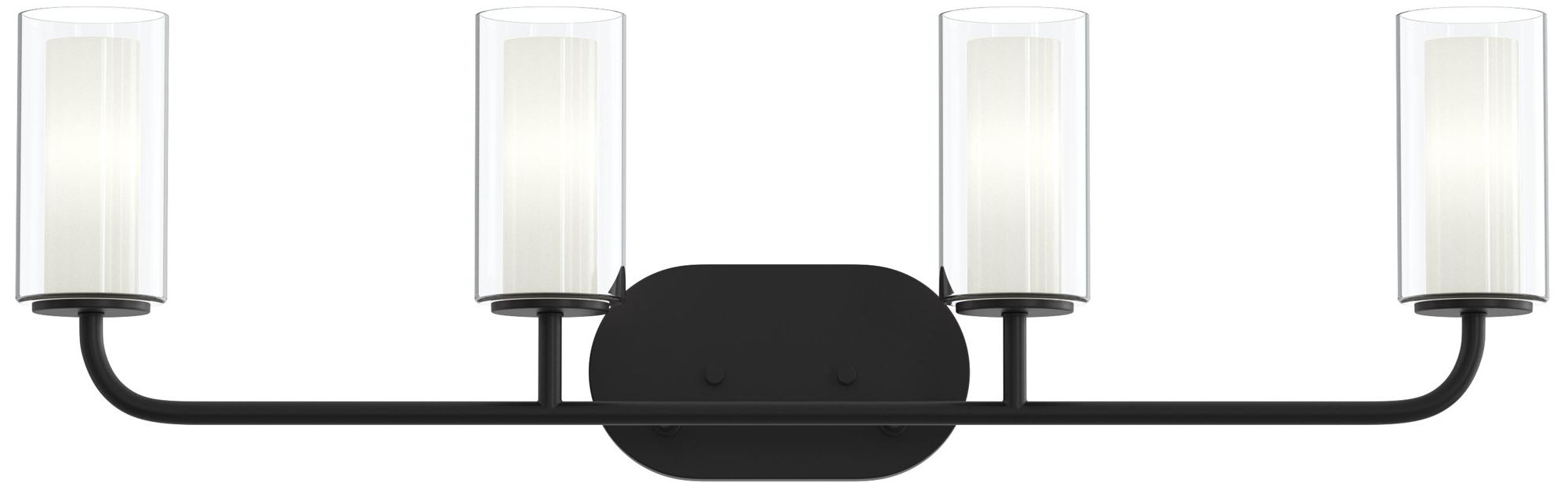 Image 7 Mack Four-Light Vanity Light with Layered Glass Shades more views