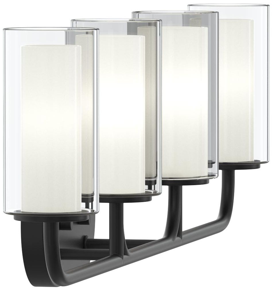 Mack Four-Light Vanity Light with Layered Glass Shades