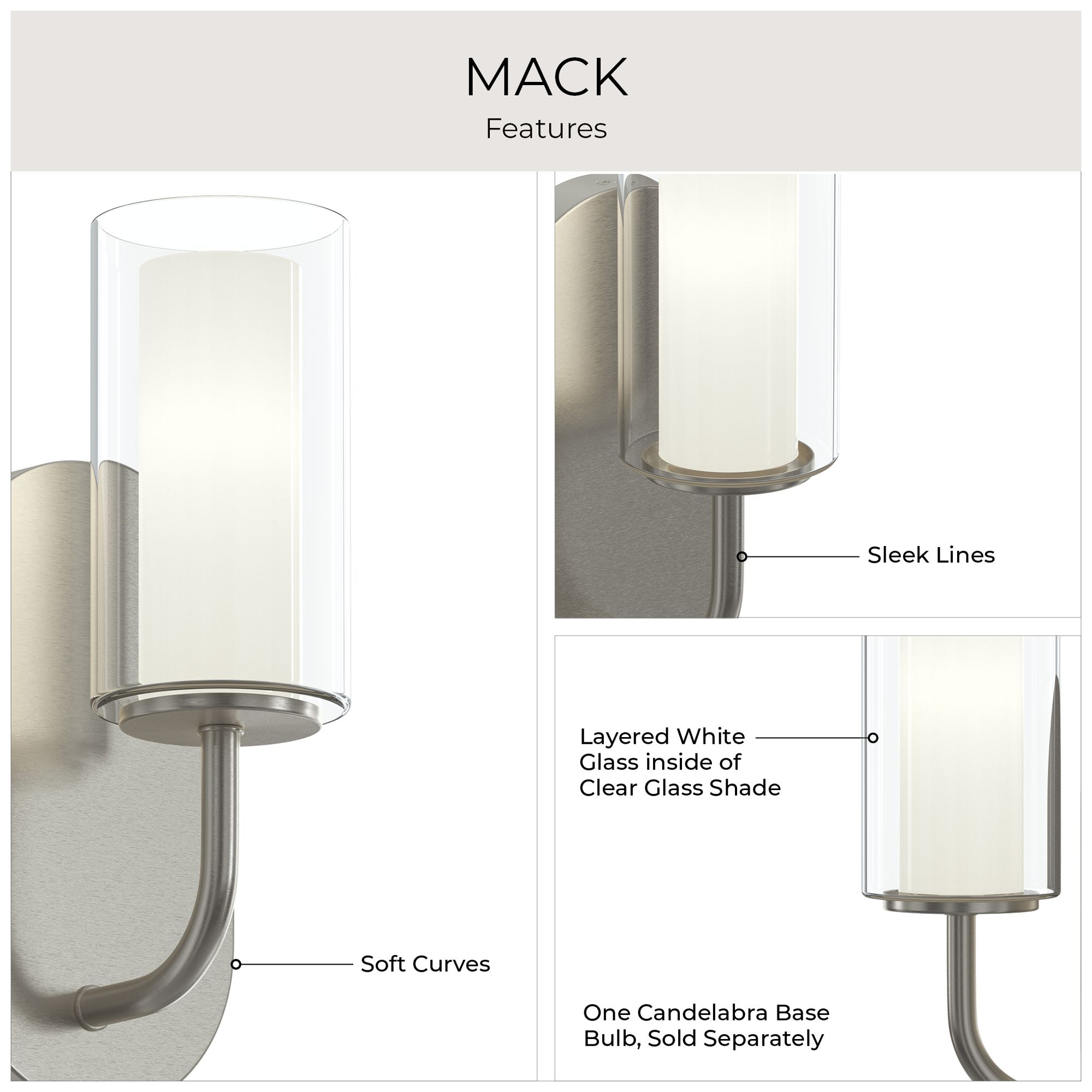Mack One-Light Wall Sconce with Layered Glass Shade