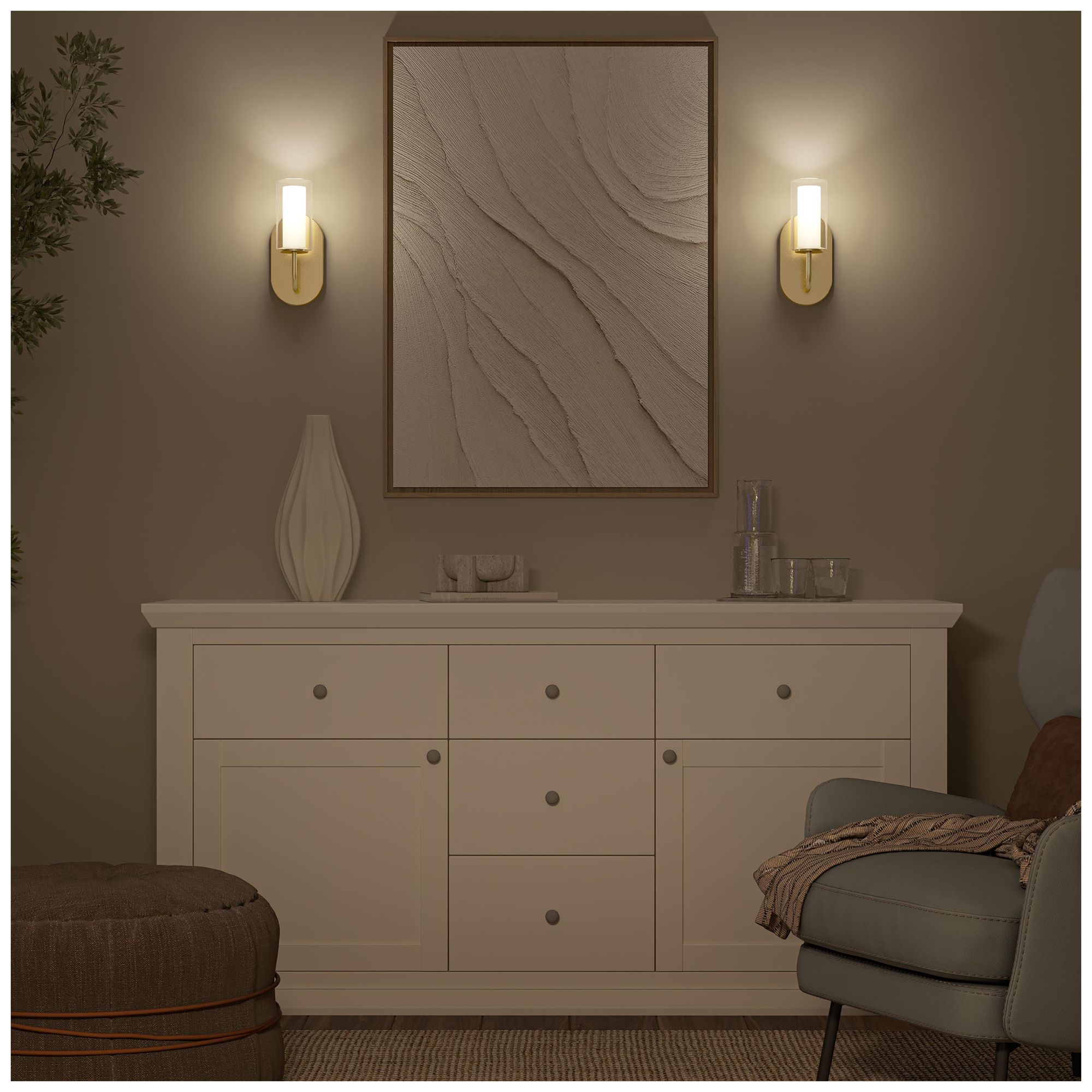 Image 5 Mack One-Light Wall Sconce with Layered Glass Shade more views