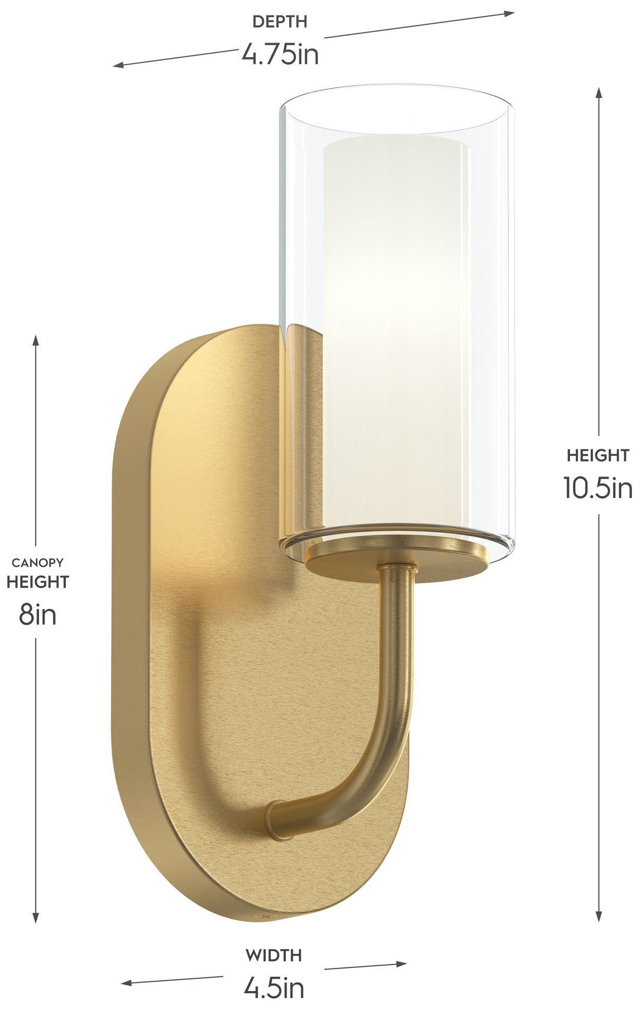 Image 6 Mack One-Light Wall Sconce with Layered Glass Shade more views