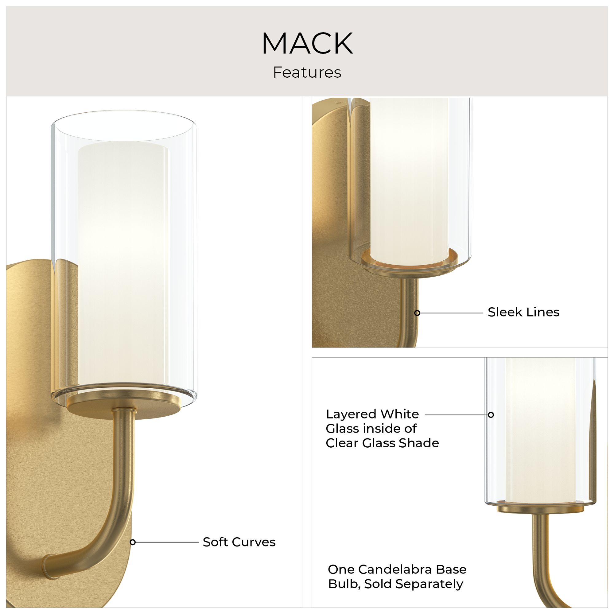 Mack One-Light Wall Sconce with Layered Glass Shade