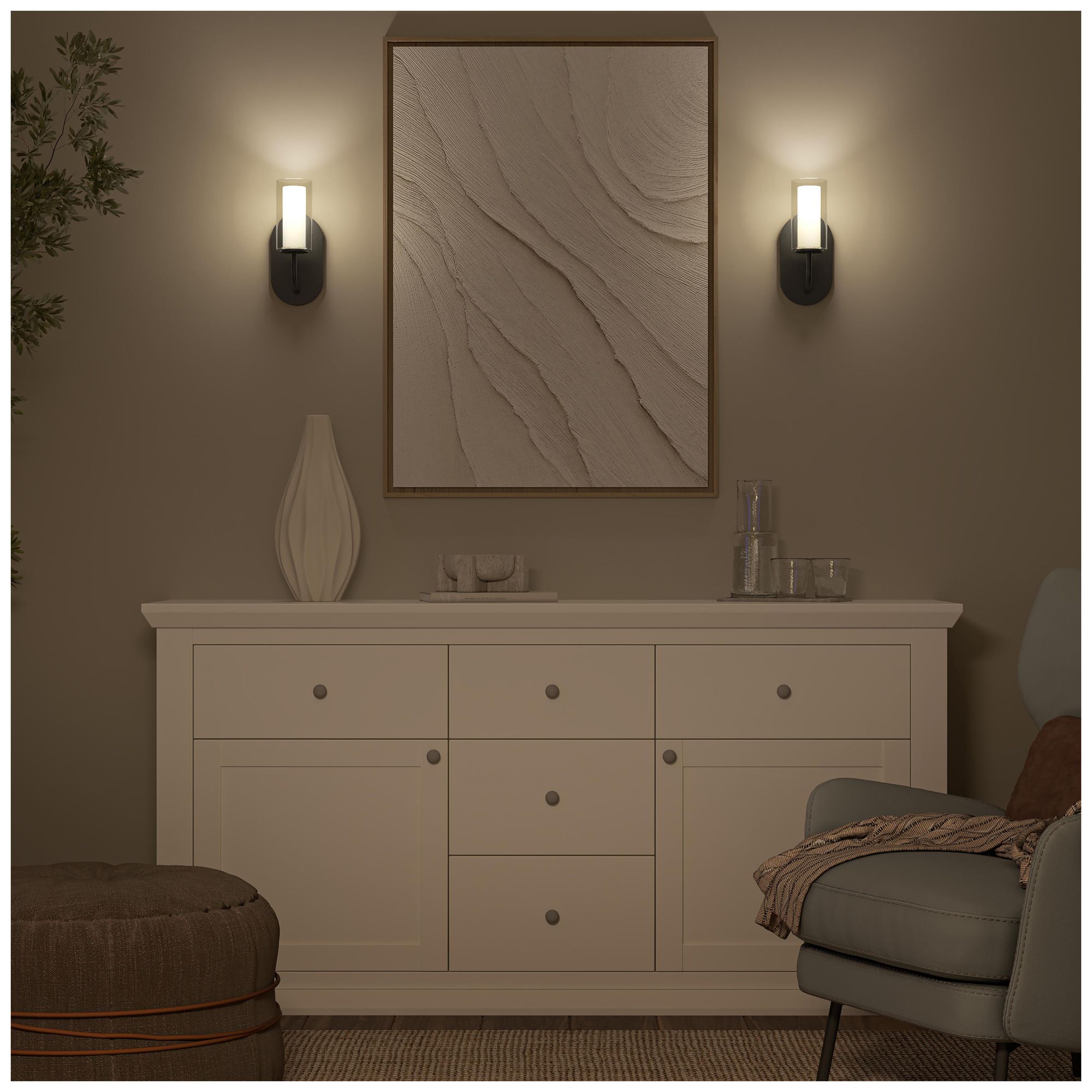 Image 5 Mack One-Light Wall Sconce with Layered Glass Shade more views