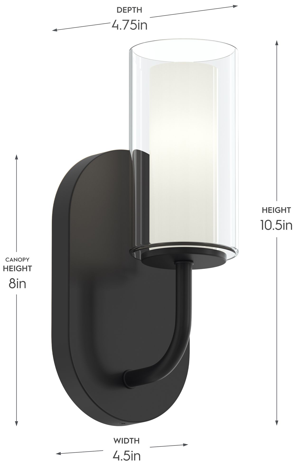 Image 6 Mack One-Light Wall Sconce with Layered Glass Shade more views