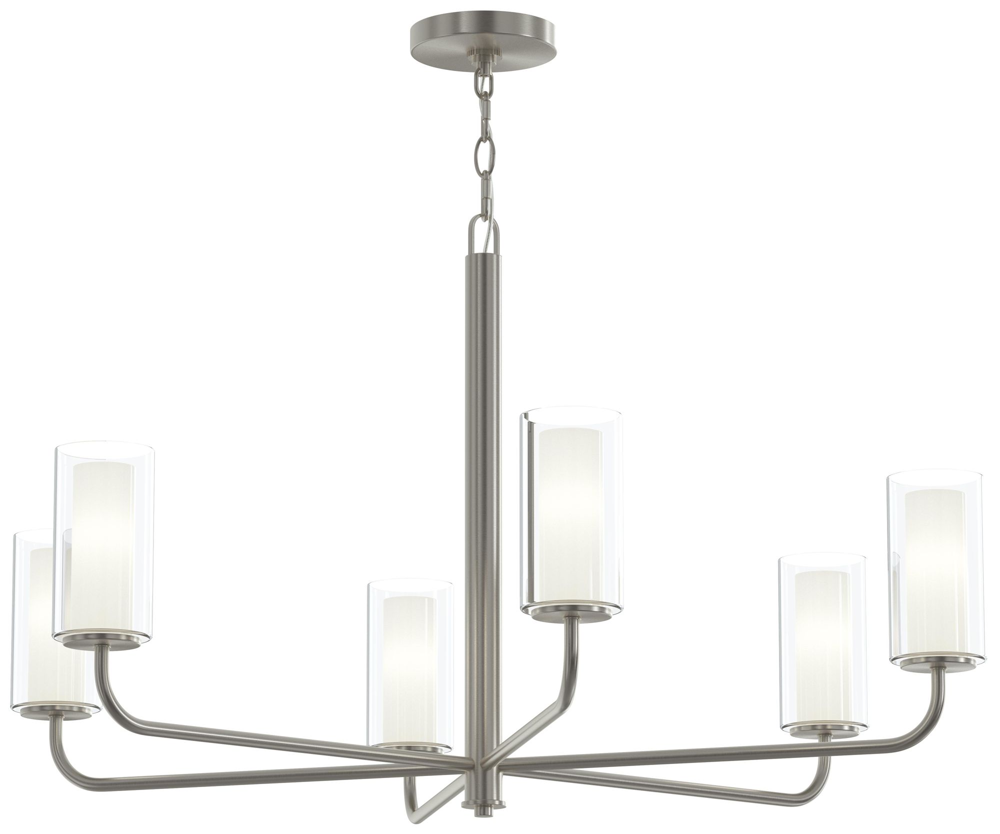 Mack Six-Light Chandelier with Layered Glass Shades