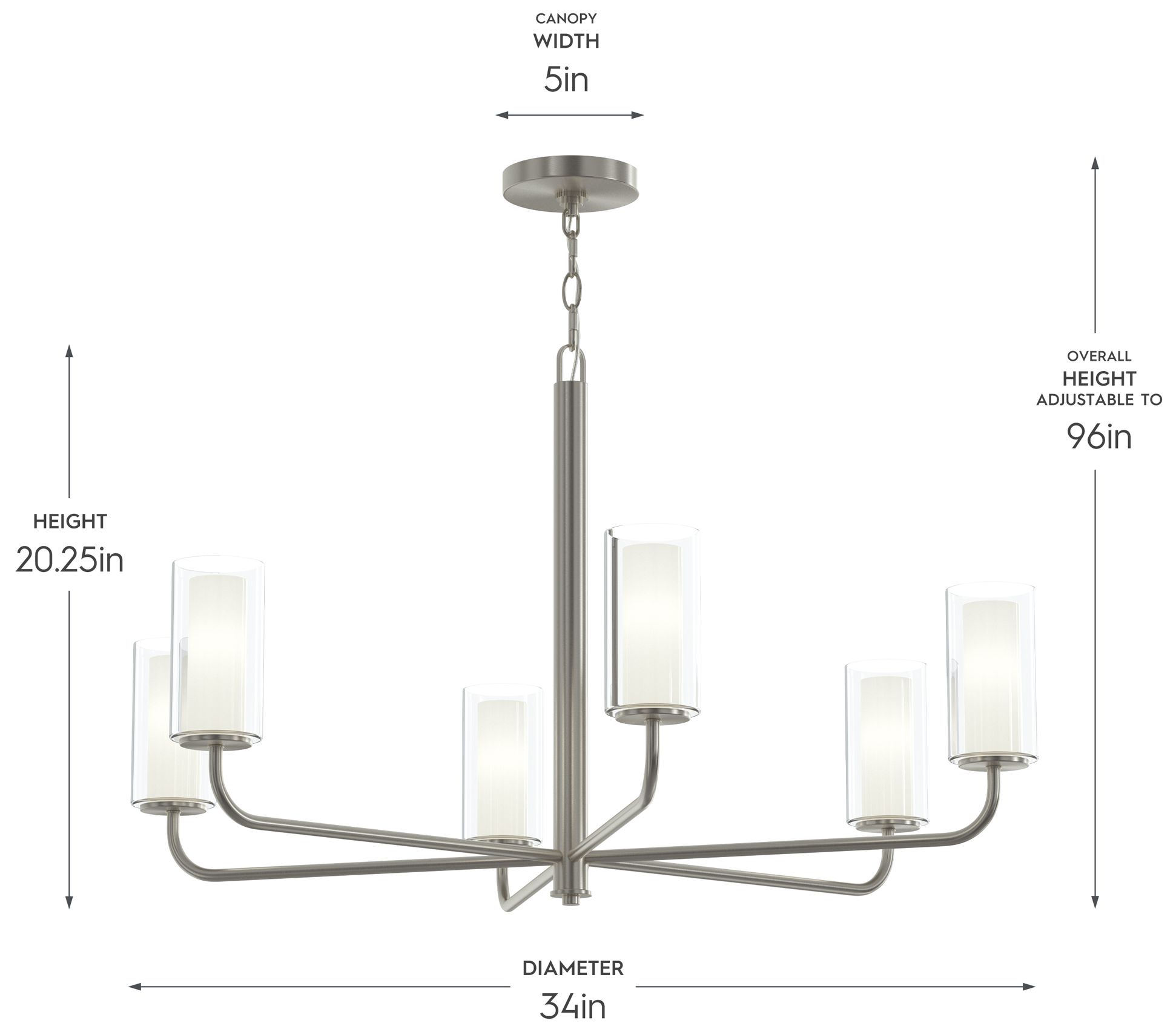 Image 6 Mack Six-Light Chandelier with Layered Glass Shades more views