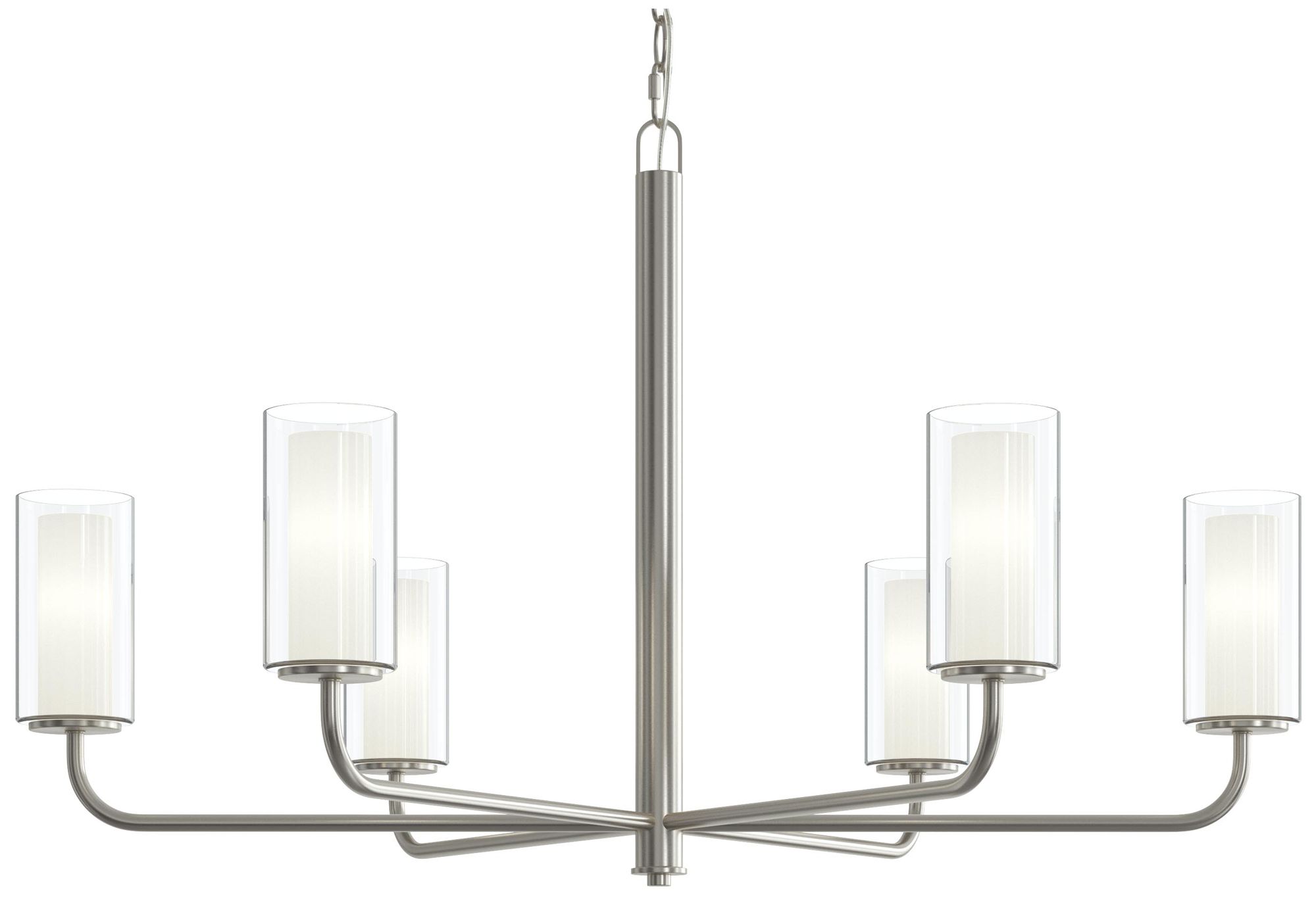 Mack Six-Light Chandelier with Layered Glass Shades
