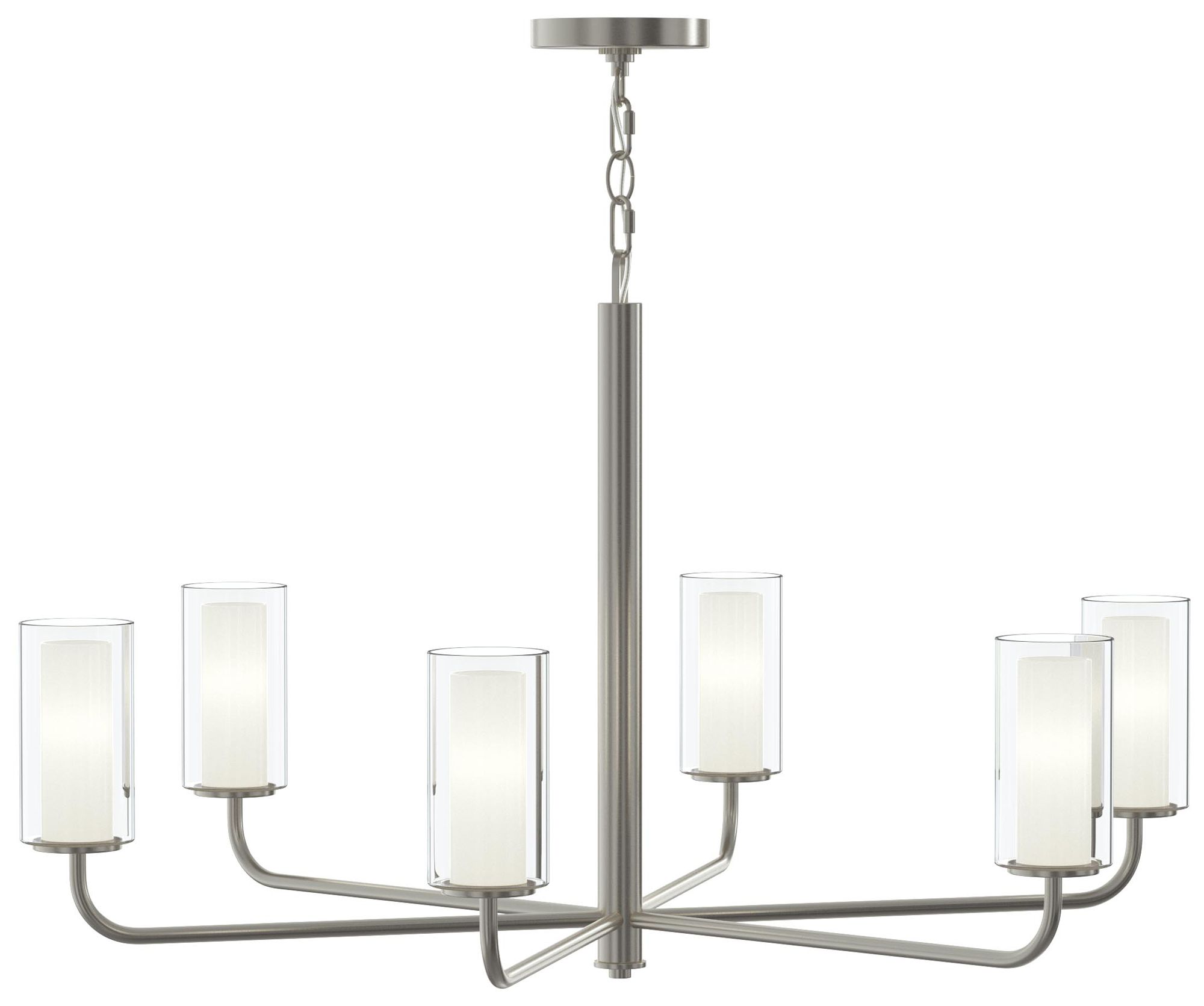 Mack Six-Light Chandelier with Layered Glass Shades