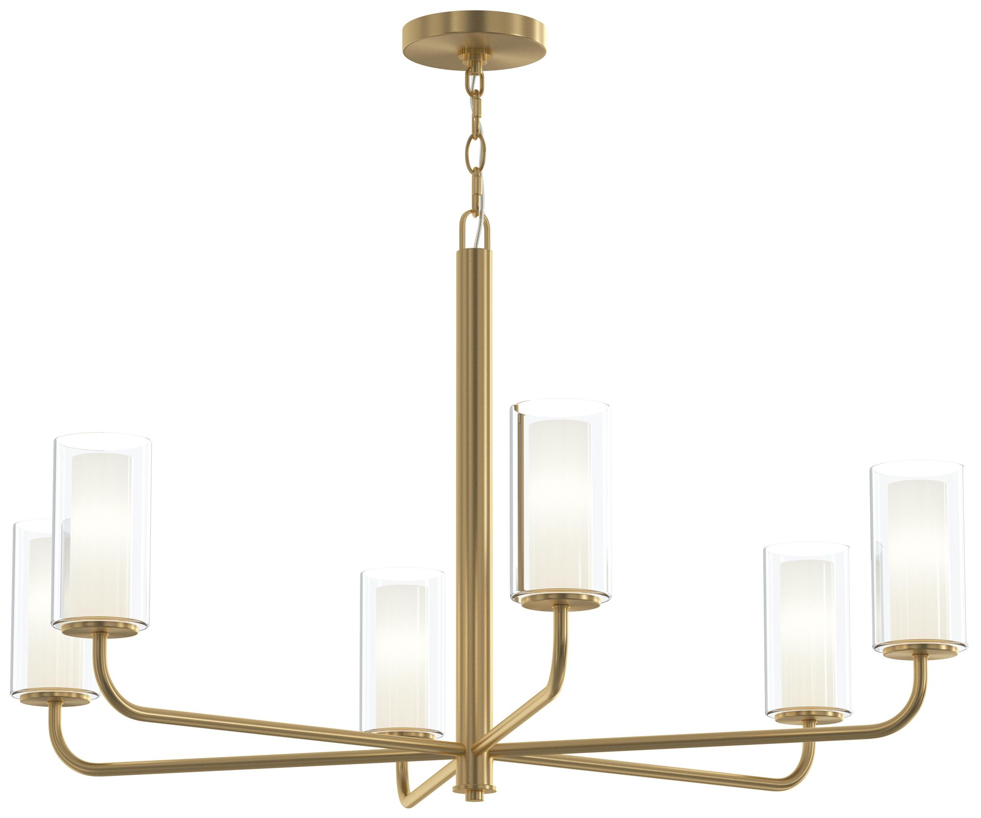Mack Six-Light Chandelier with Layered Glass Shades