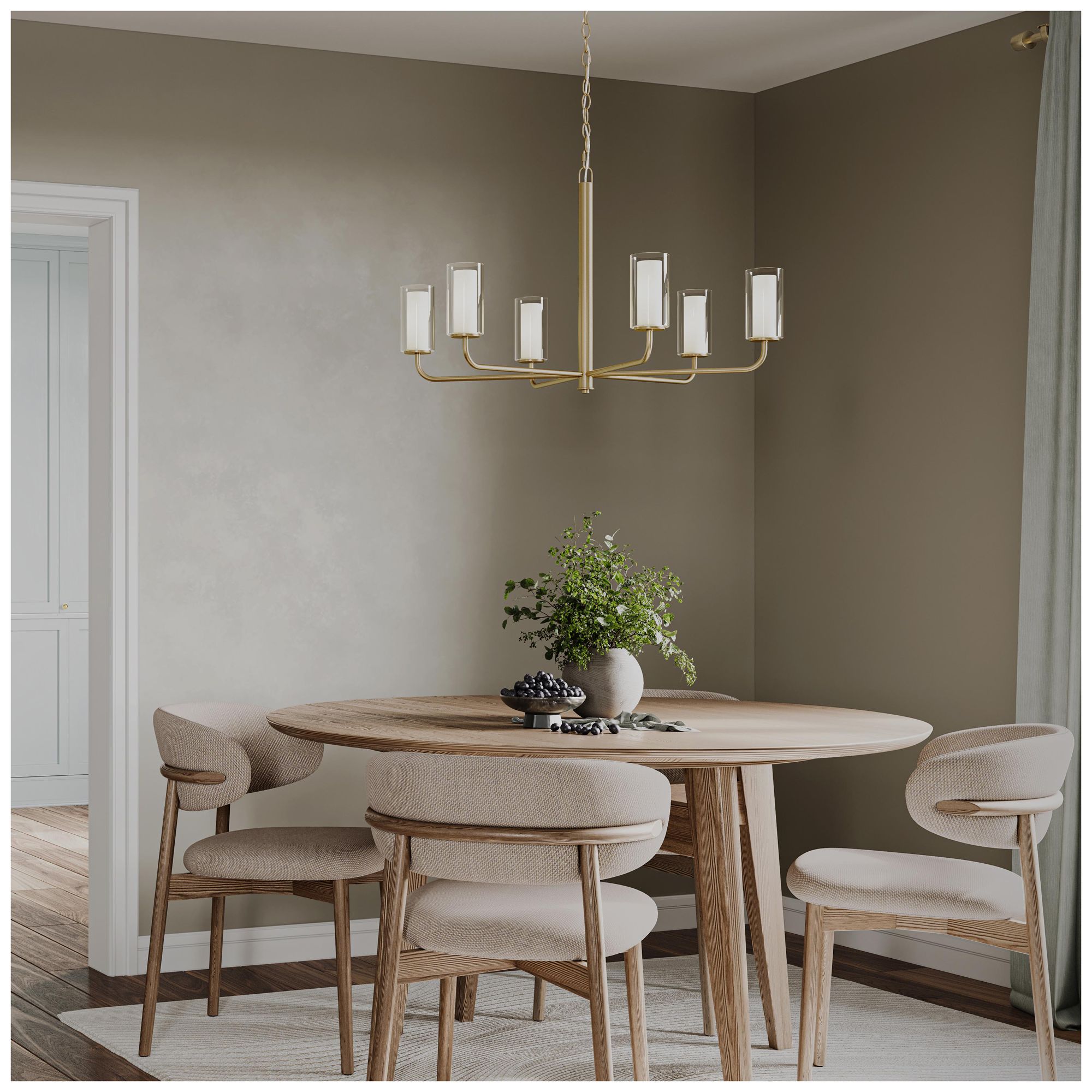 Image 3 Mack Six-Light Chandelier with Layered Glass Shades more views