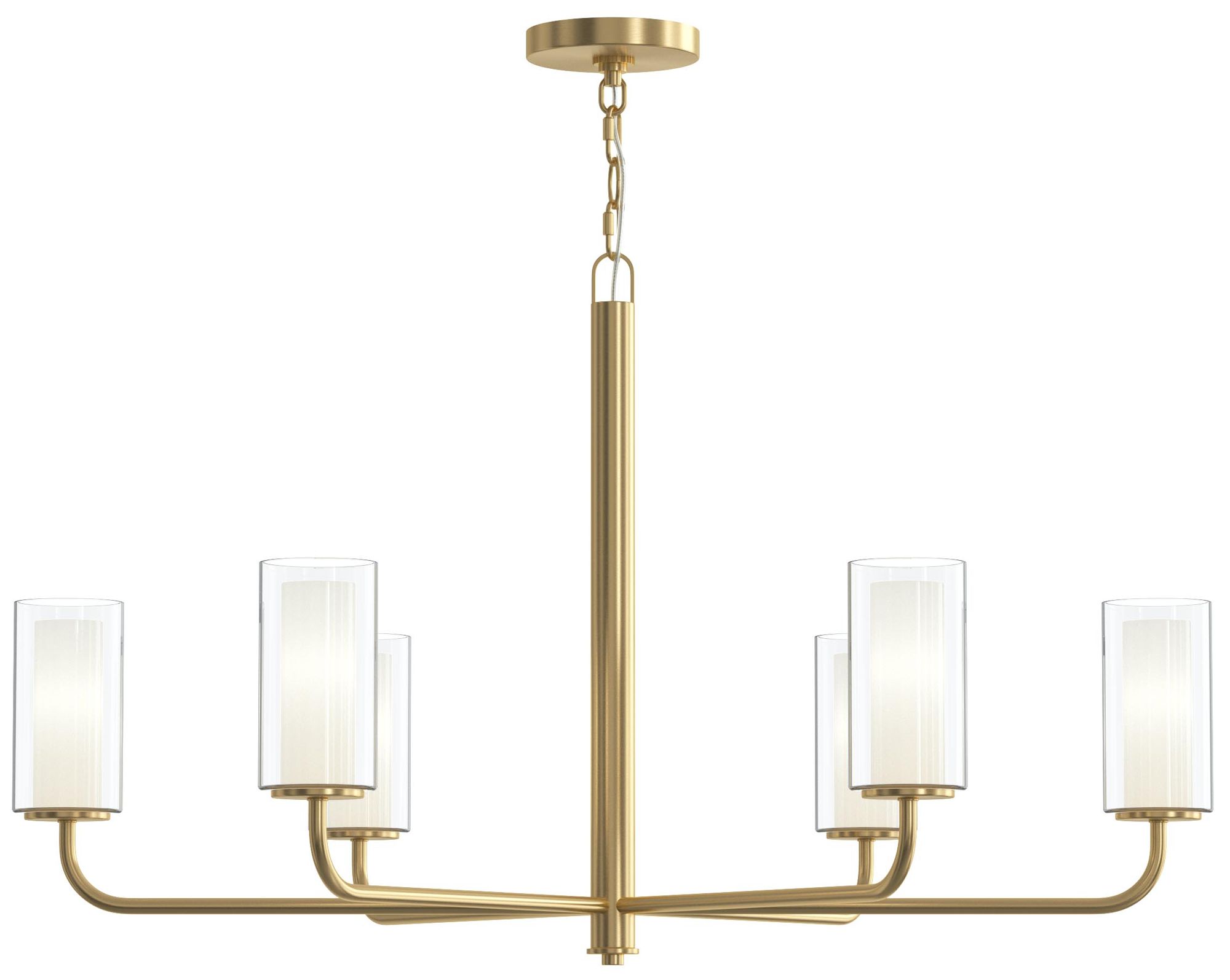 Mack Six-Light Chandelier with Layered Glass Shades