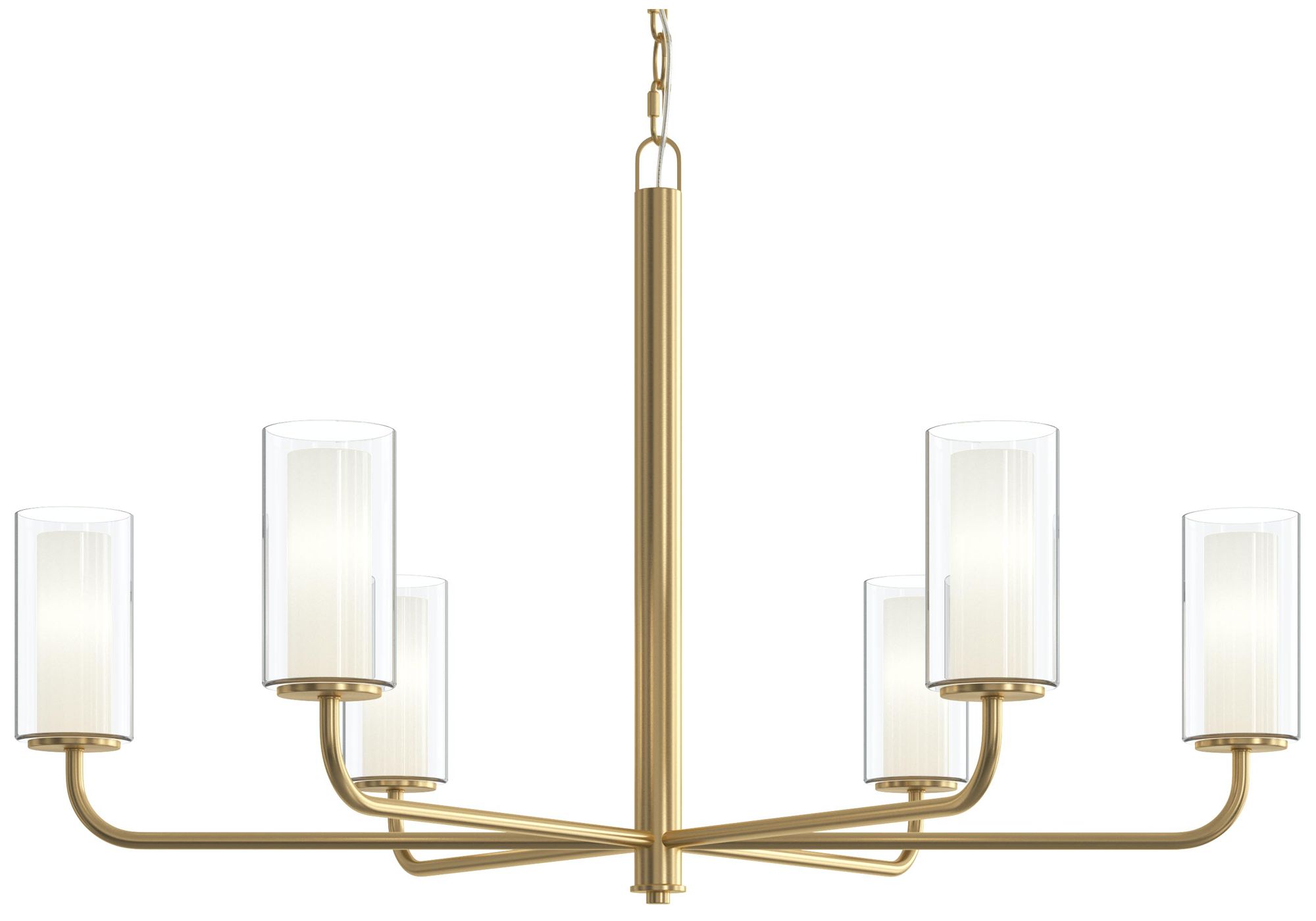 Mack Six-Light Chandelier with Layered Glass Shades