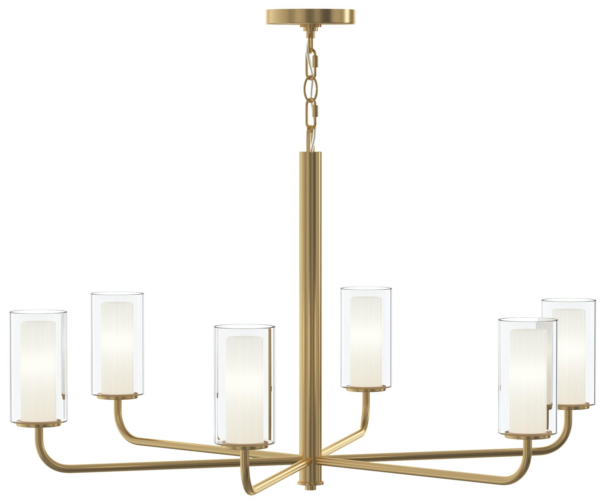 Mack Six-Light Chandelier with Layered Glass Shades