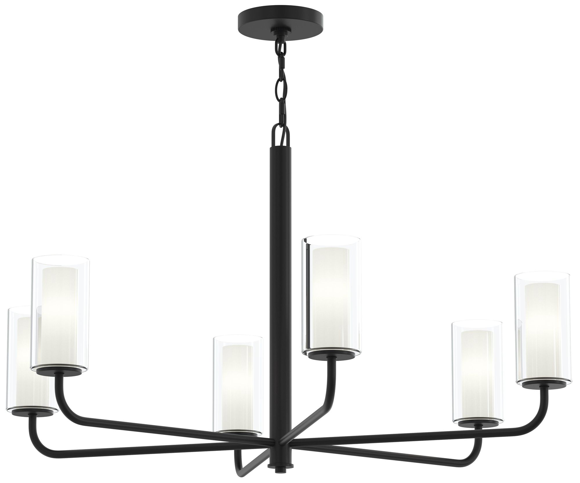 Mack Six-Light Chandelier with Layered Glass Shades