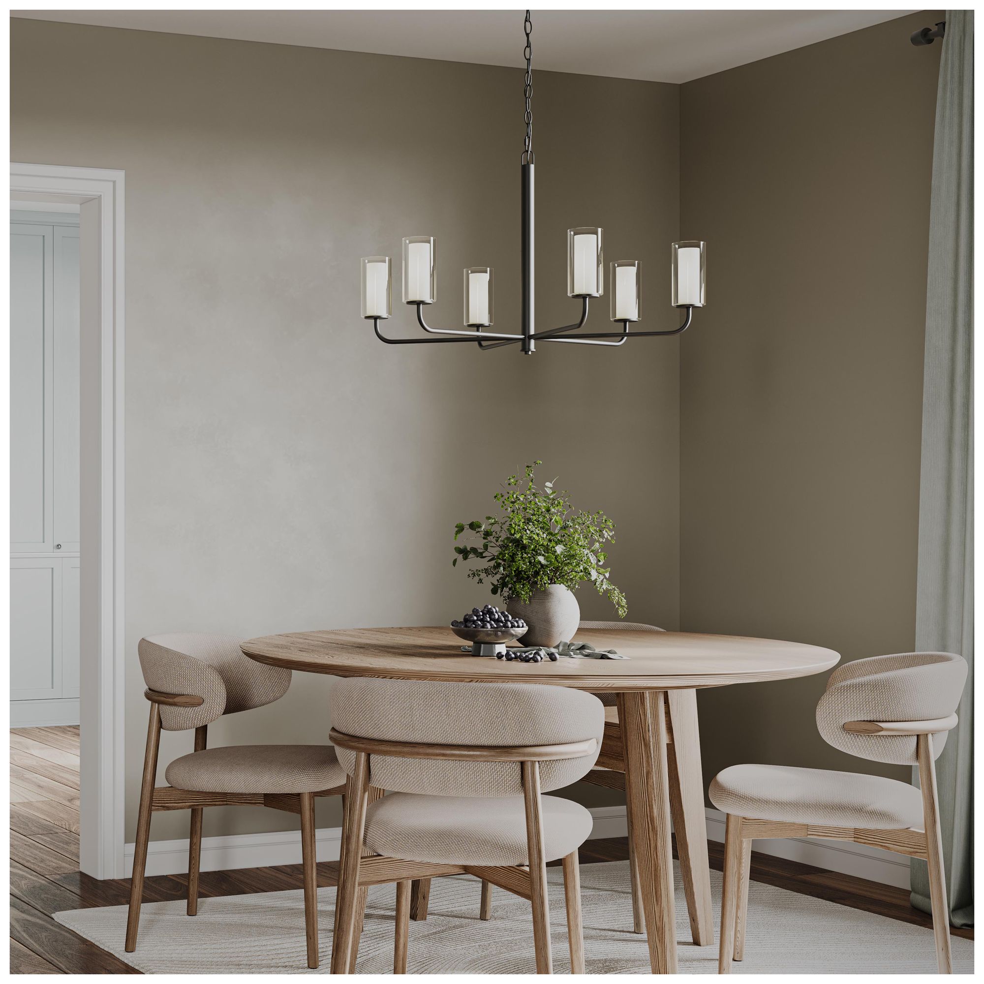 Image 3 Mack Six-Light Chandelier with Layered Glass Shades more views