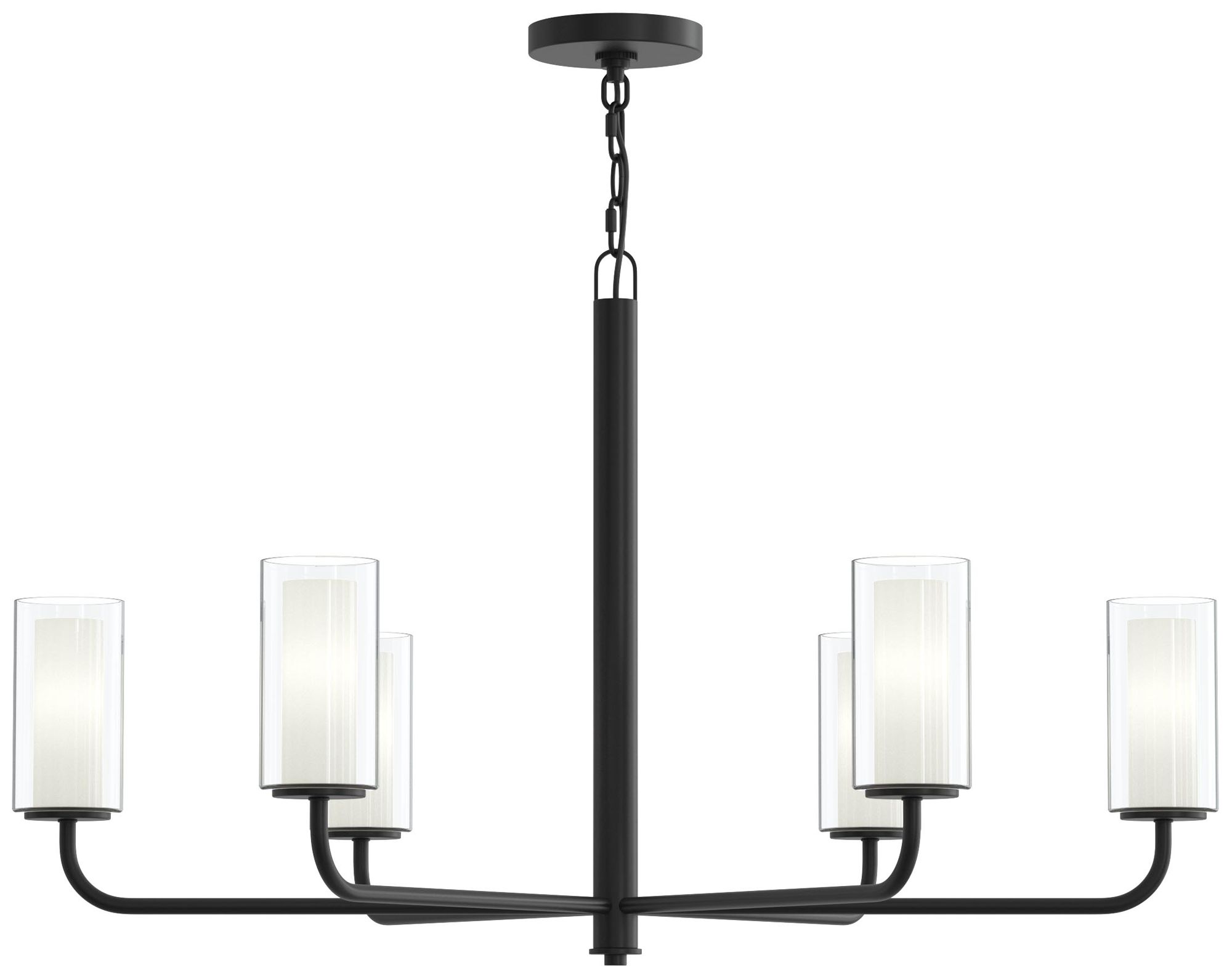 Mack Six-Light Chandelier with Layered Glass Shades