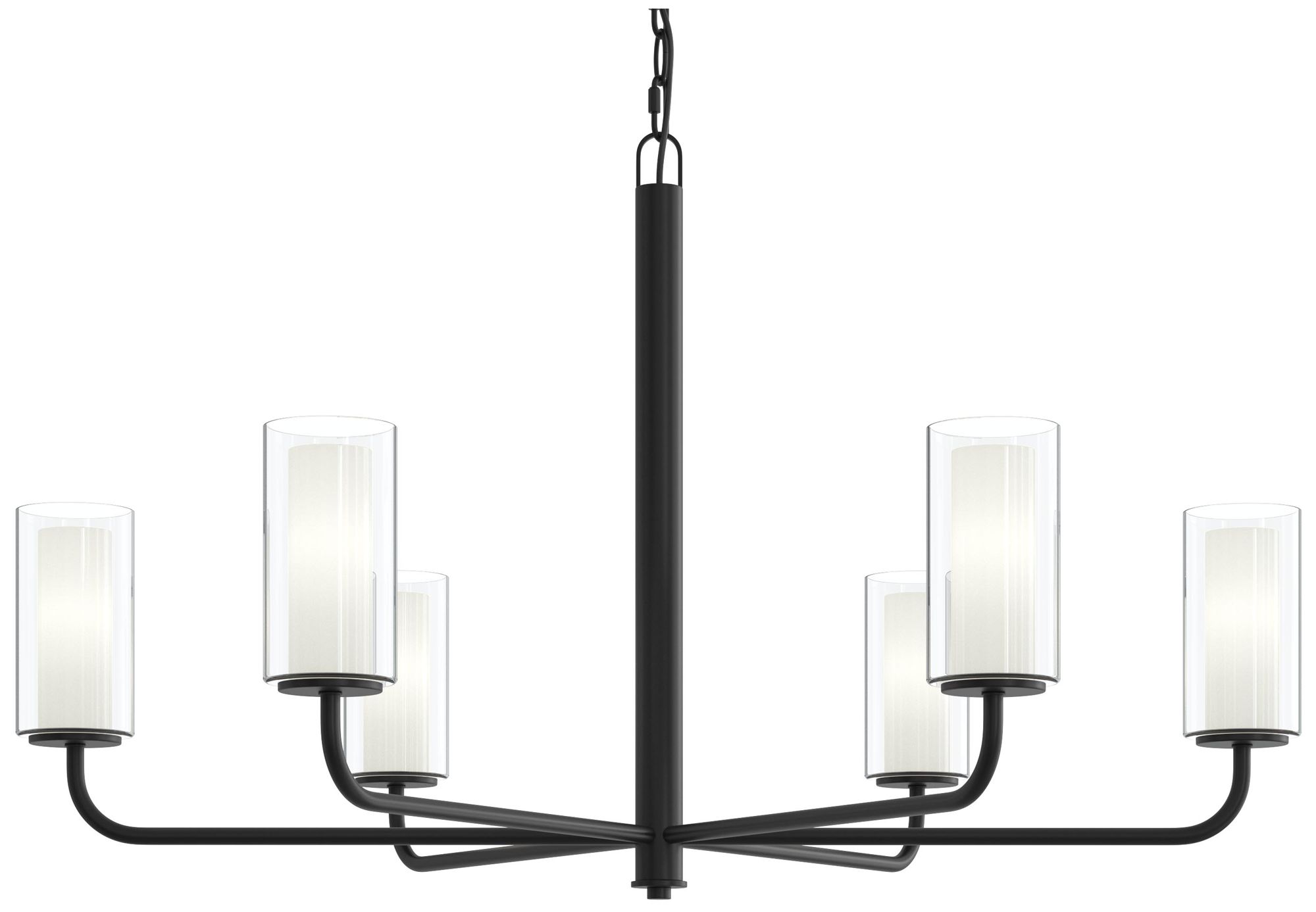 Mack Six-Light Chandelier with Layered Glass Shades