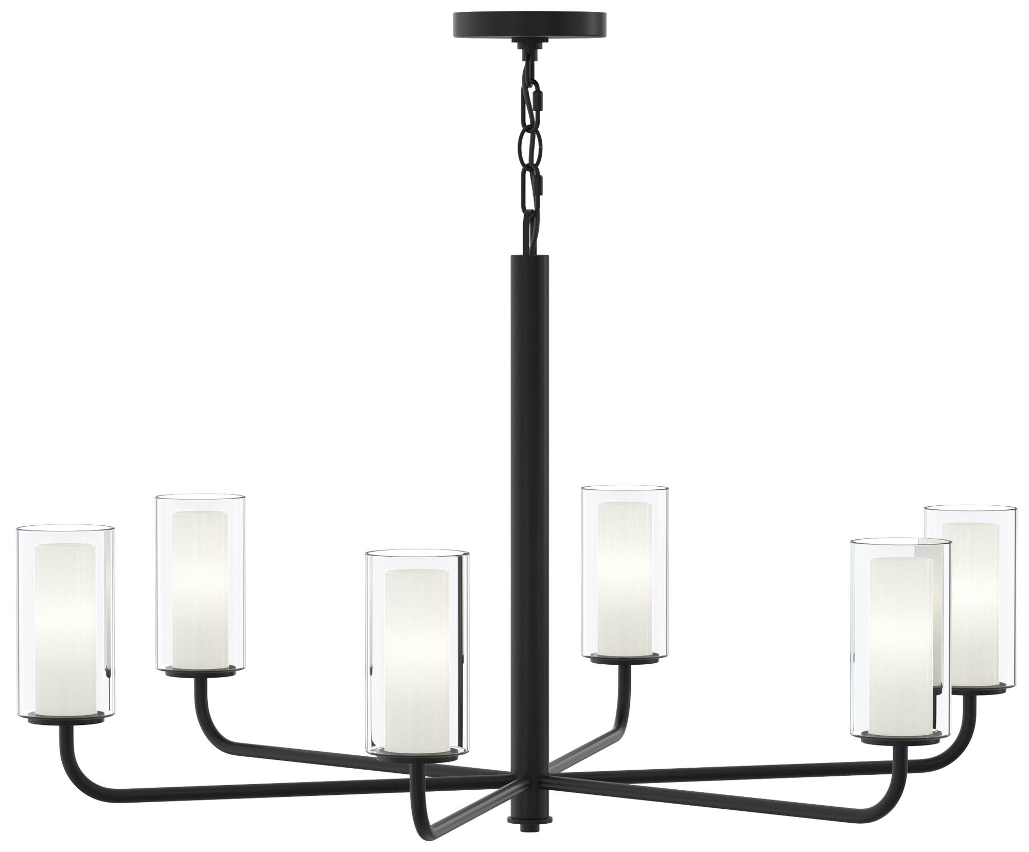 Mack Six-Light Chandelier with Layered Glass Shades