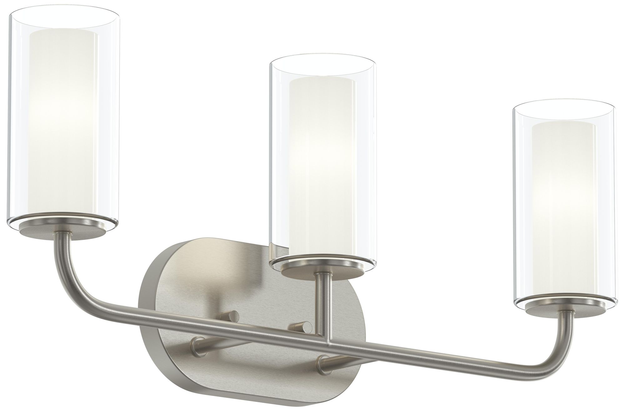 Mack Three-Light Vanity Light with Layered Glass Shades