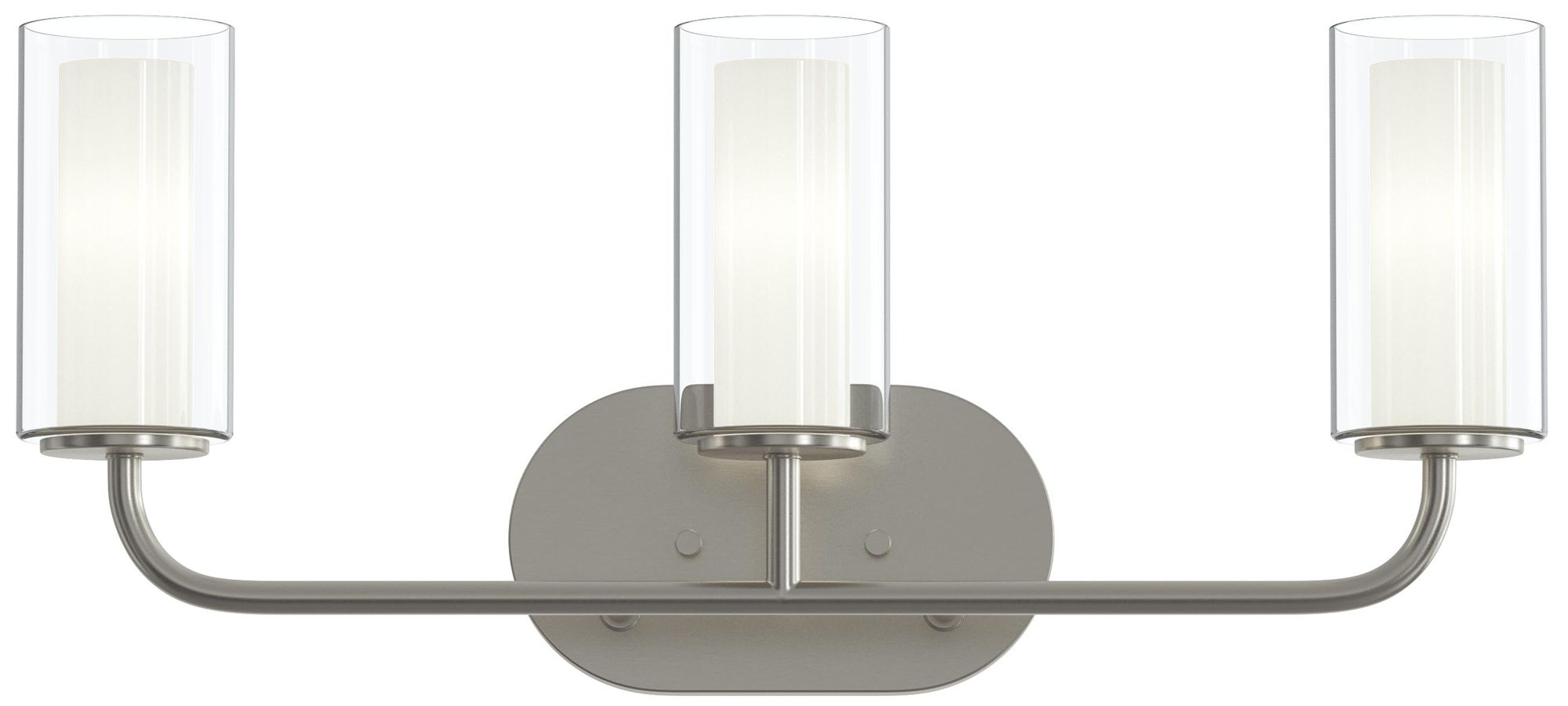 Image 7 Mack Three-Light Vanity Light with Layered Glass Shades more views