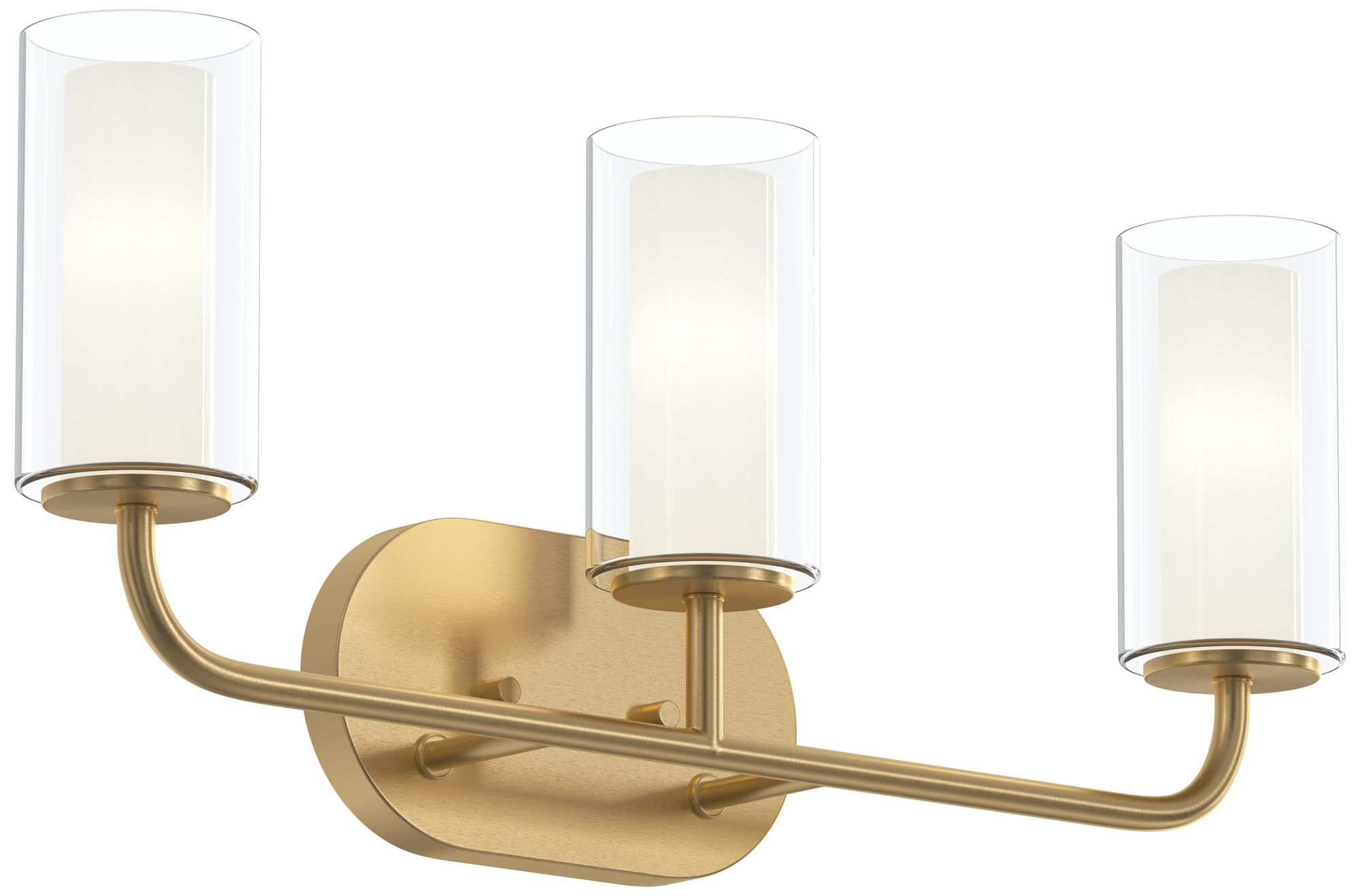 Mack Three-Light Vanity Light with Layered Glass Shades