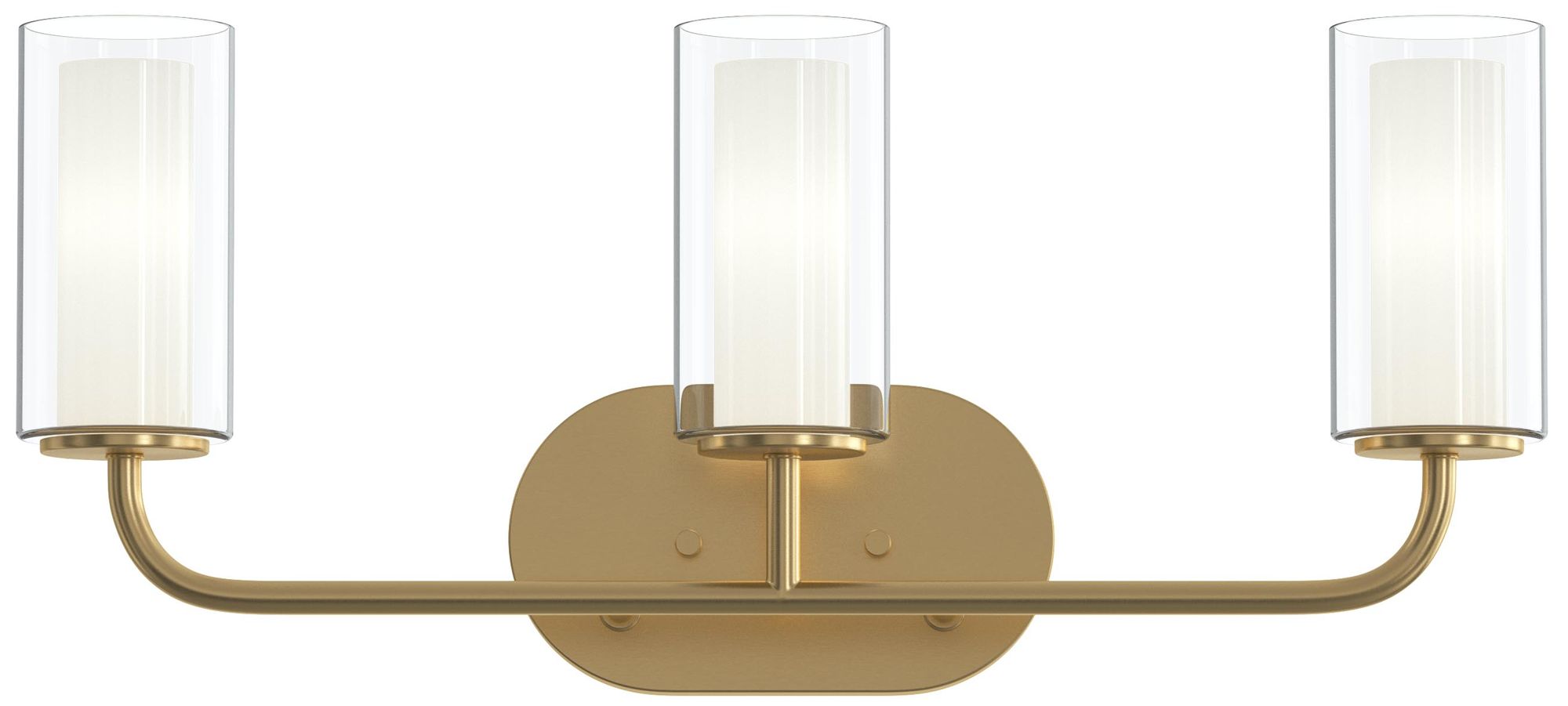 Image 7 Mack Three-Light Vanity Light with Layered Glass Shades more views