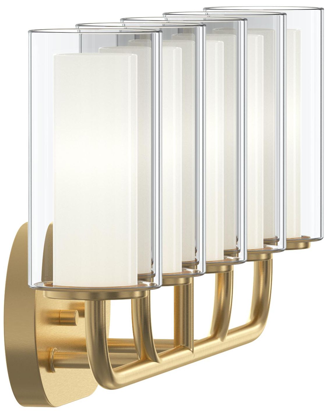 Mack Three-Light Vanity Light with Layered Glass Shades
