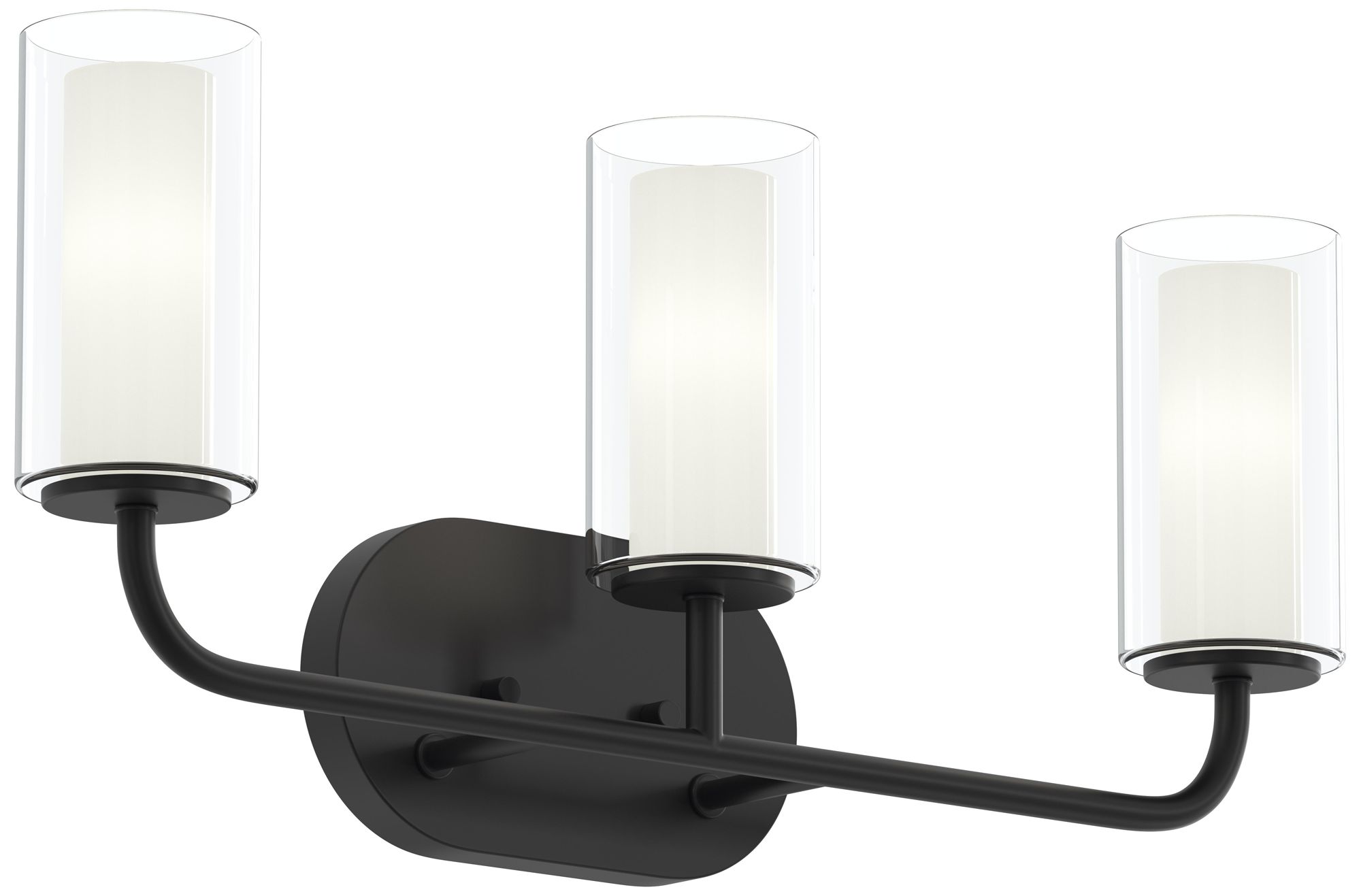 Mack Three-Light Vanity Light with Layered Glass Shades