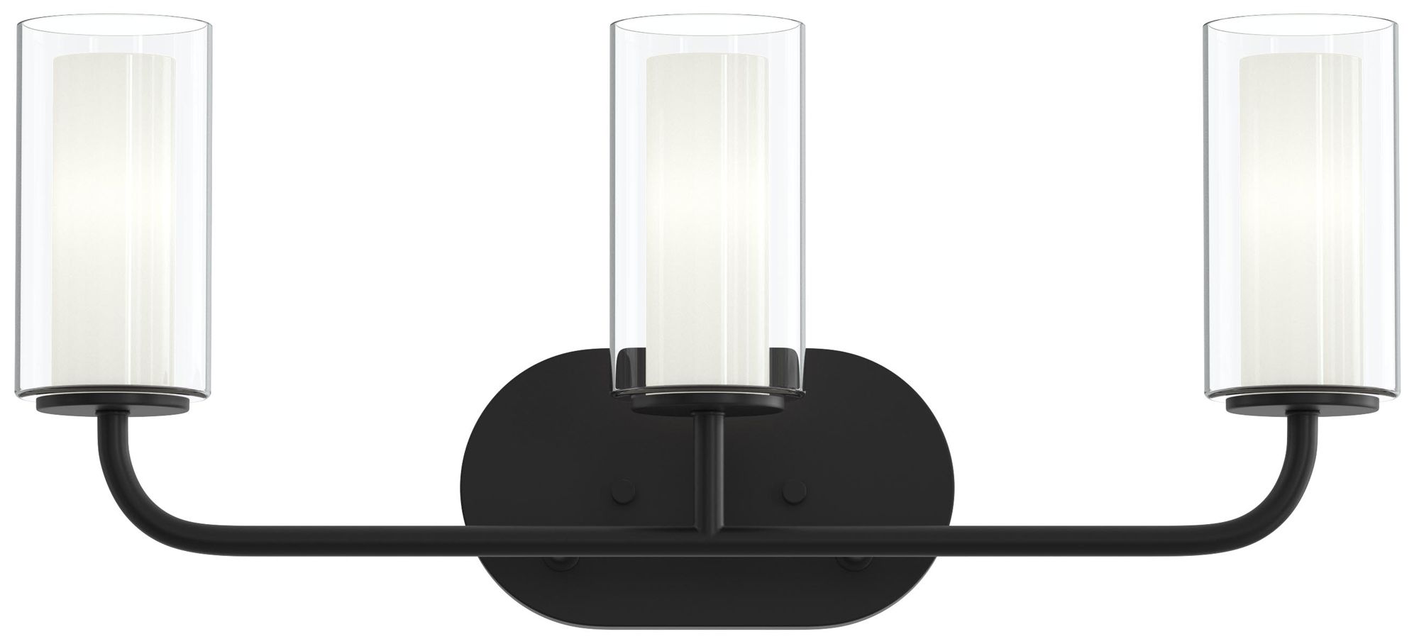 Image 7 Mack Three-Light Vanity Light with Layered Glass Shades more views