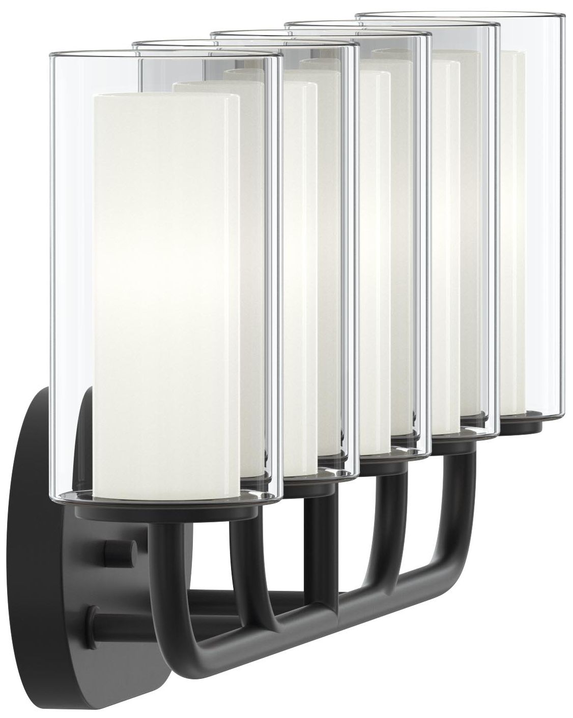 Mack Three-Light Vanity Light with Layered Glass Shades