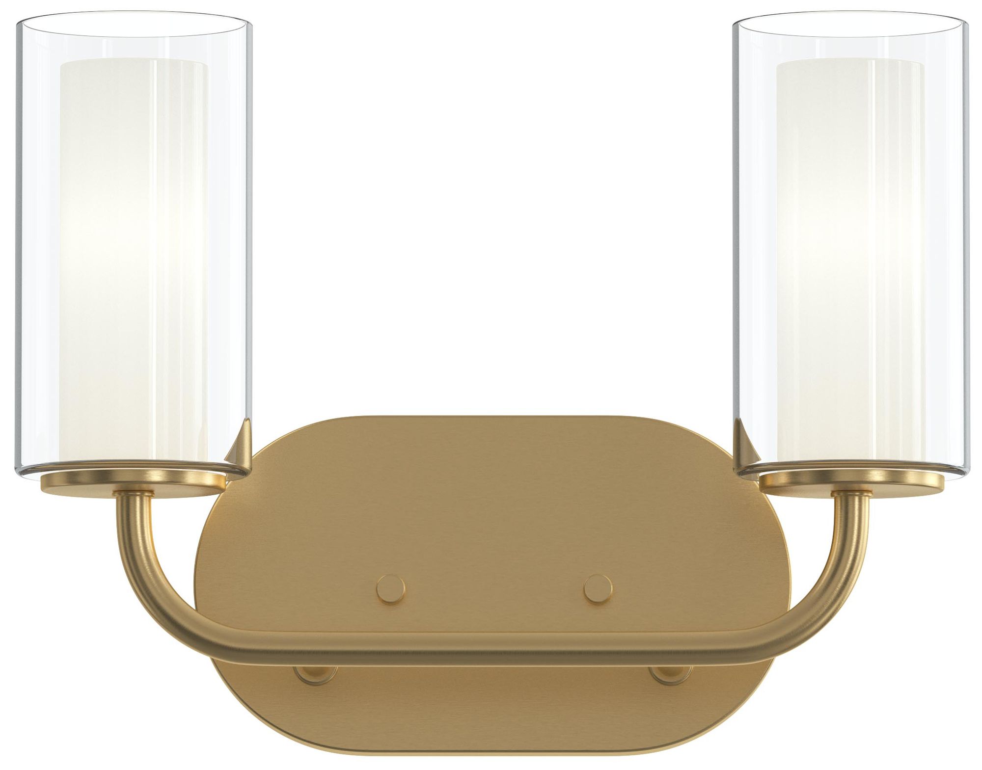 Image 7 Mack Two-Light Vanity Light with Layered Glass Shades more views