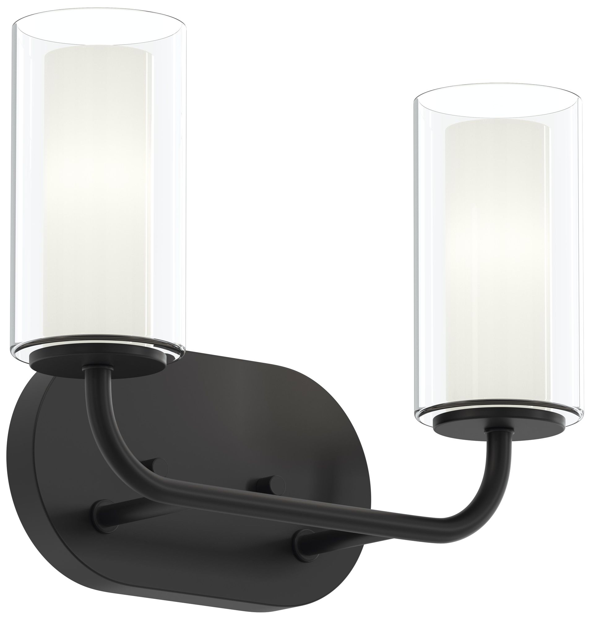 Mack Two-Light Vanity Light with Layered Glass Shades