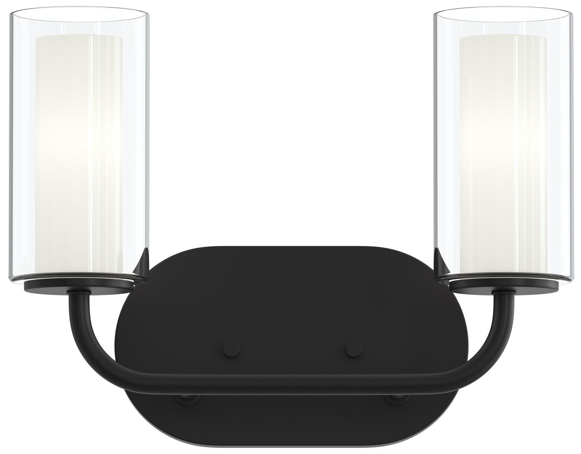 Image 7 Mack Two-Light Vanity Light with Layered Glass Shades more views