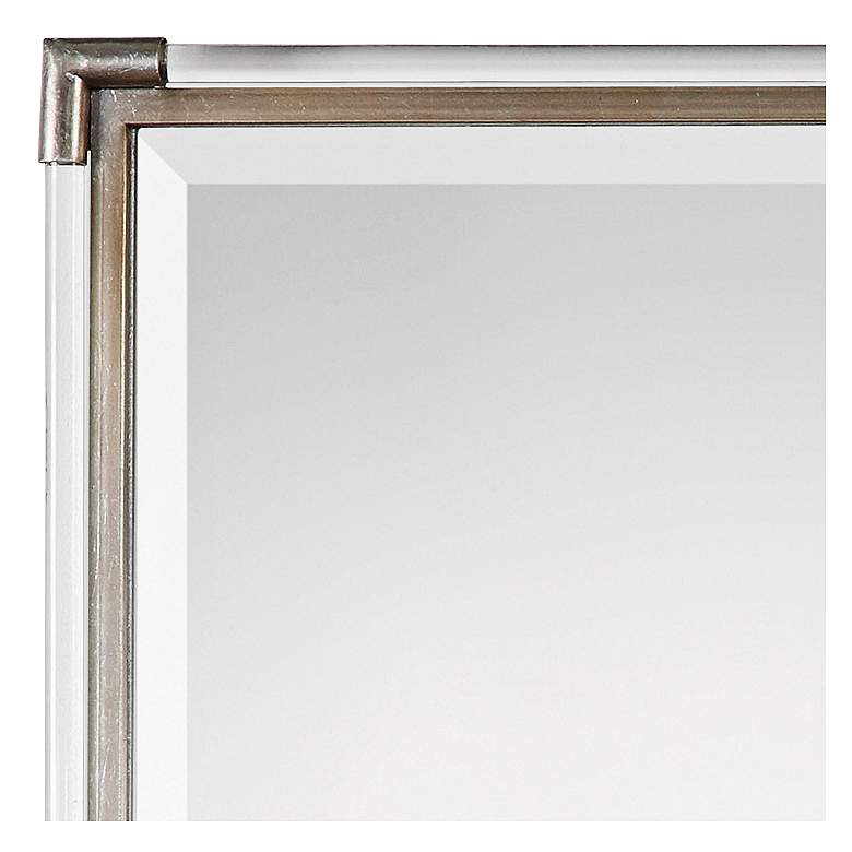 Image 3 Mackai Metallic Silver Leaf 23" x 32 3/4" Wall Mirror more views